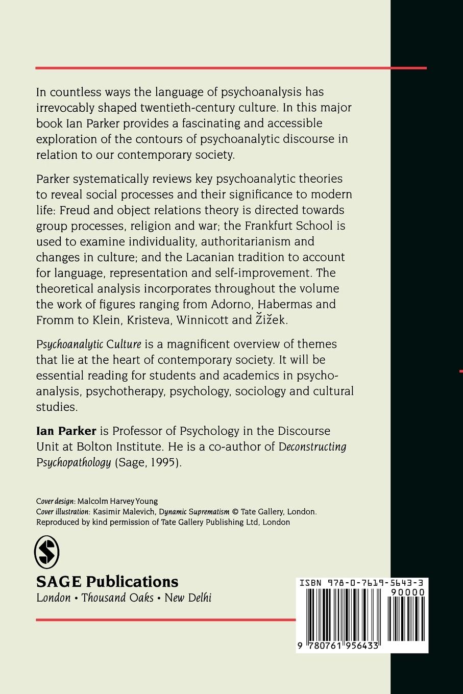 Rückseitencover Psychoanalytic Culture