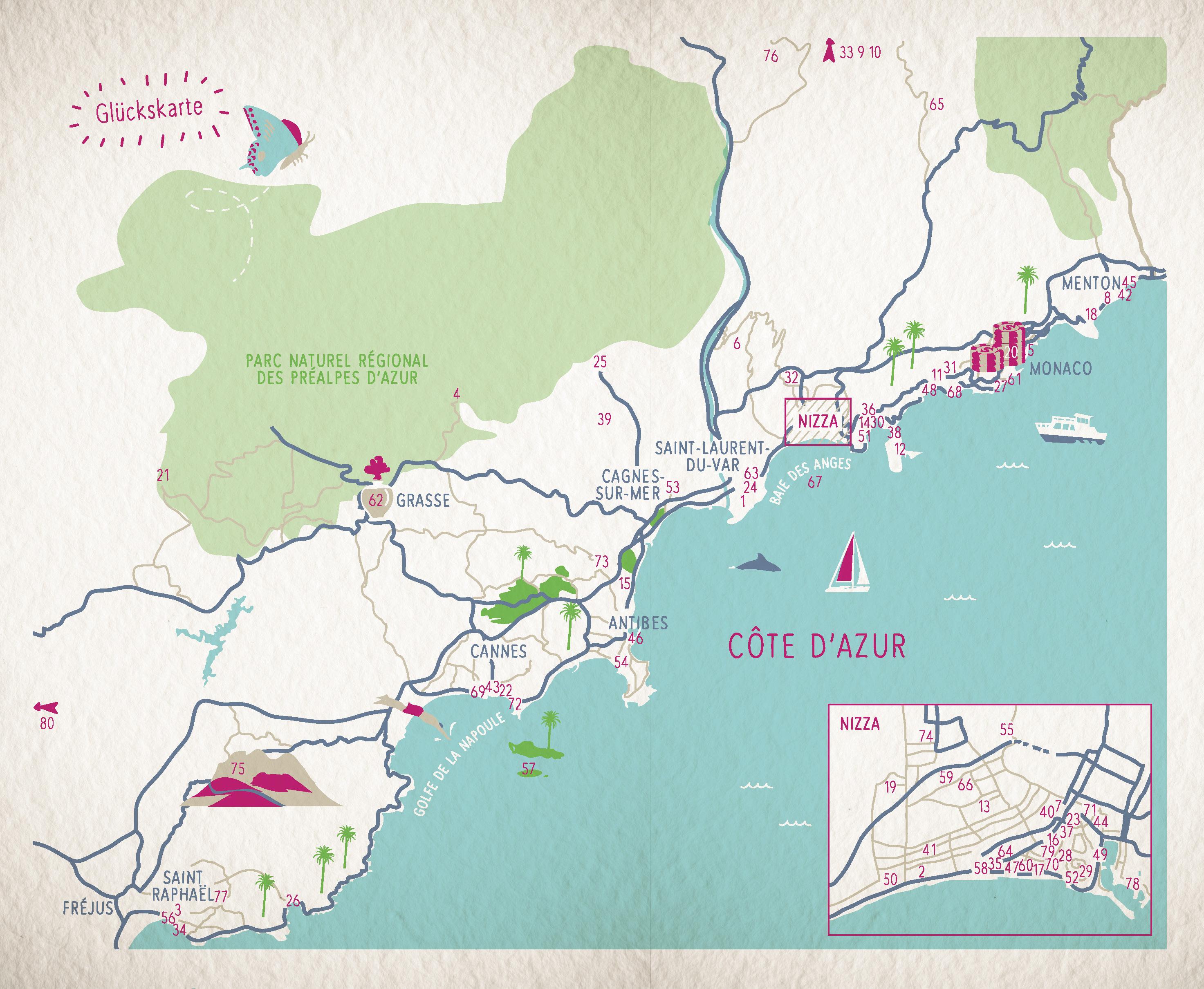 Beispielinhalt (Bild) Glücksorte an der Côte d'Azur