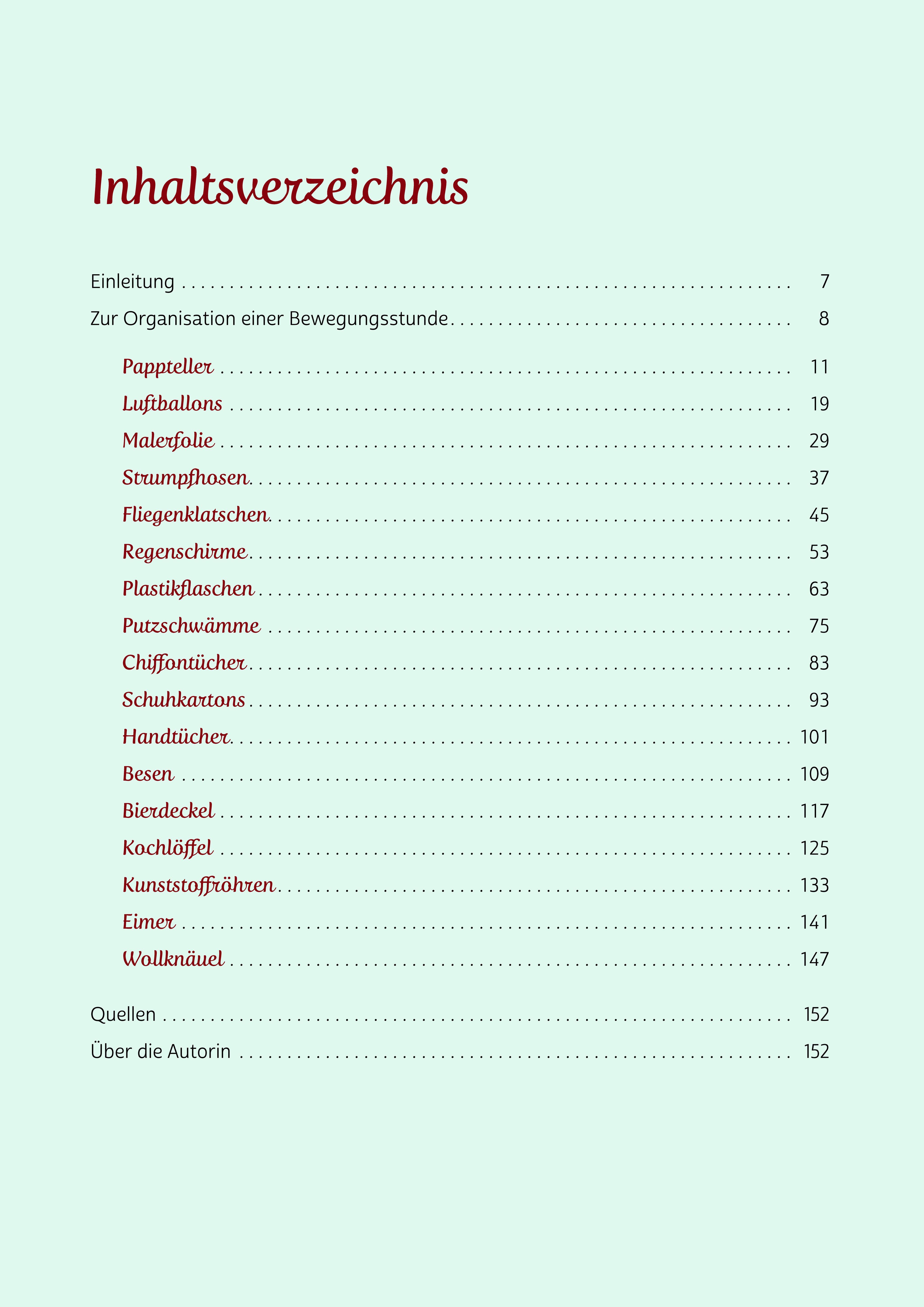 Beispielinhalt (Bild) Bewegen mit Alltagsgegenständen