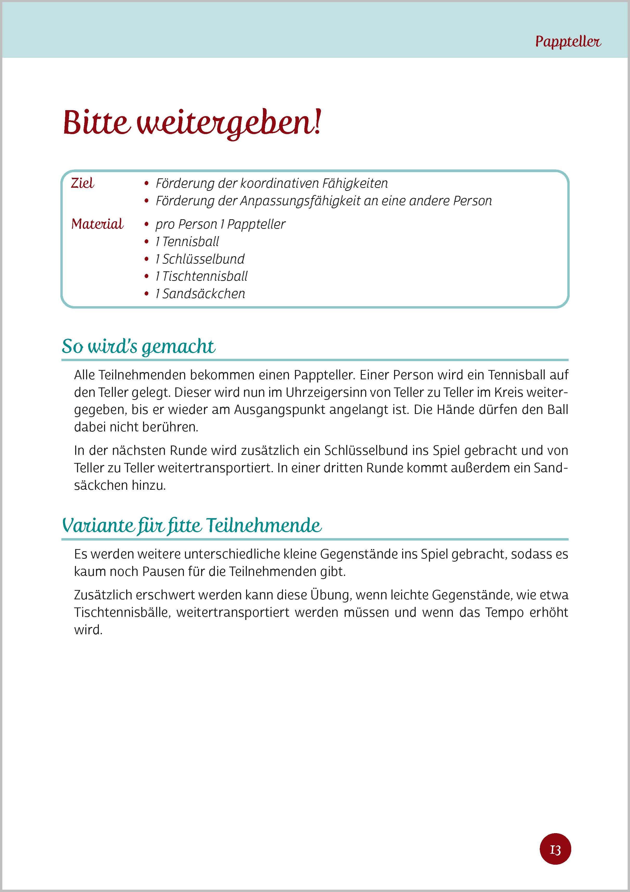 Beispielinhalt (Bild) Bewegen mit Alltagsgegenständen