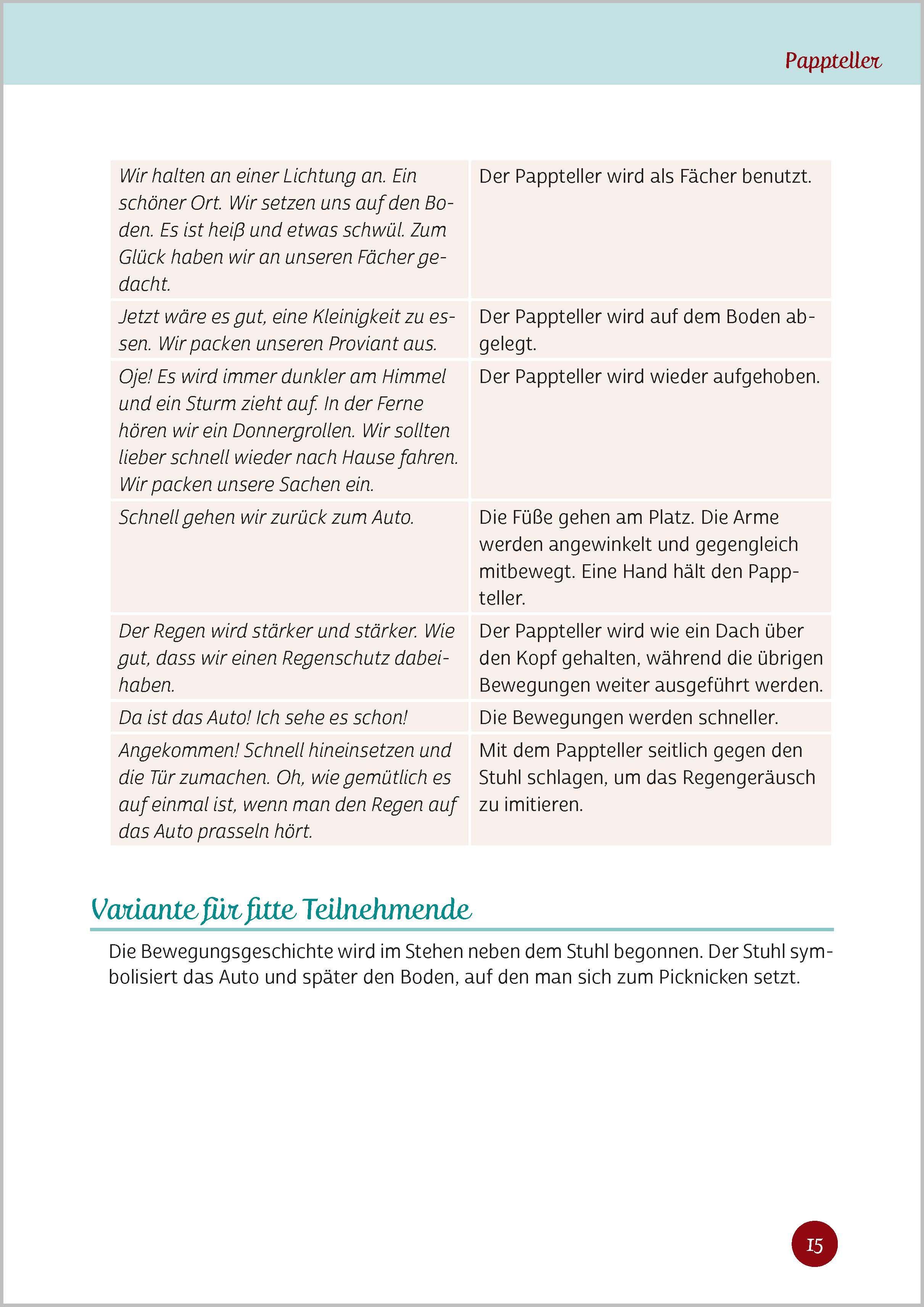 Beispielinhalt (Bild) Bewegen mit Alltagsgegenständen