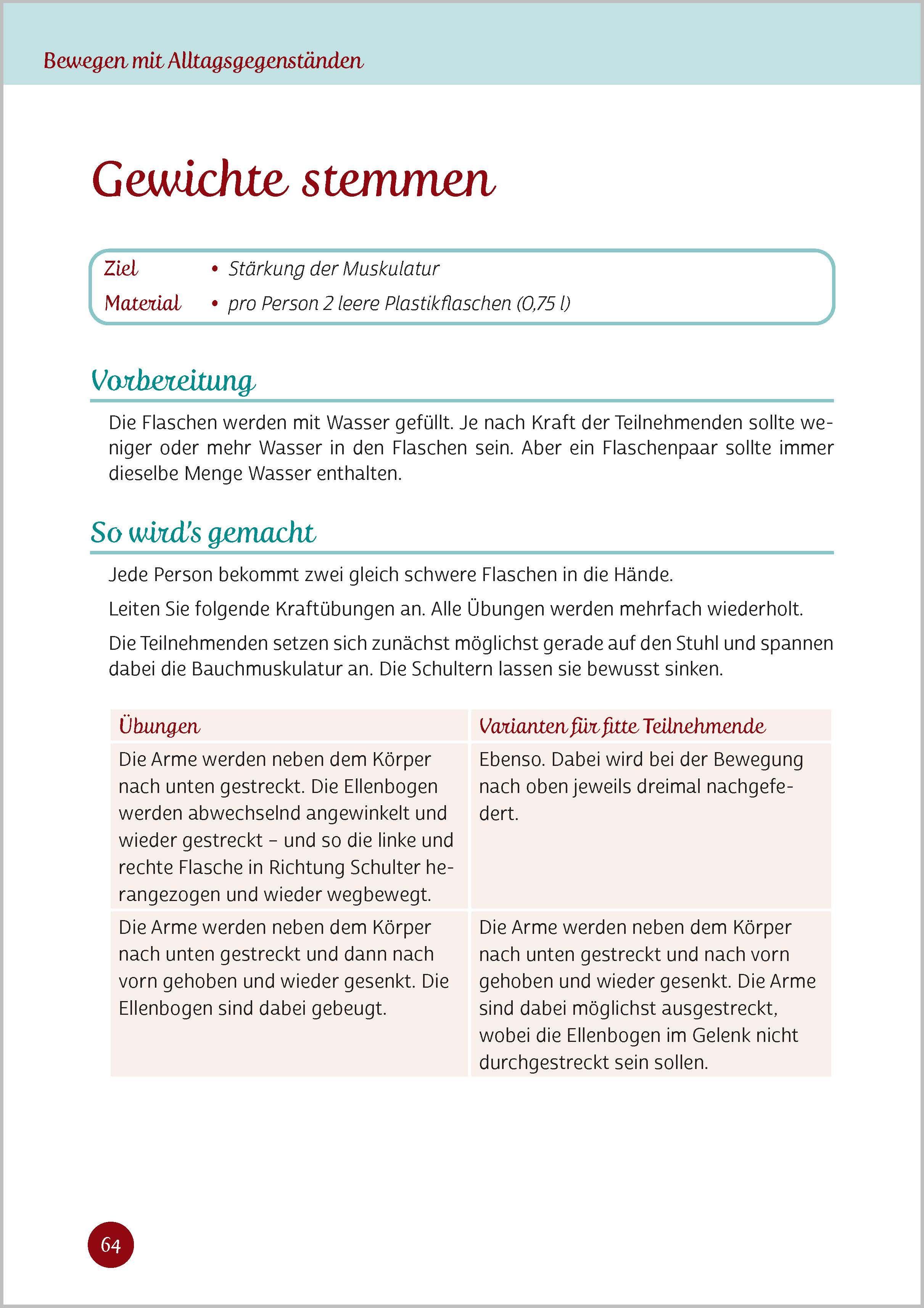 Beispielinhalt (Bild) Bewegen mit Alltagsgegenständen