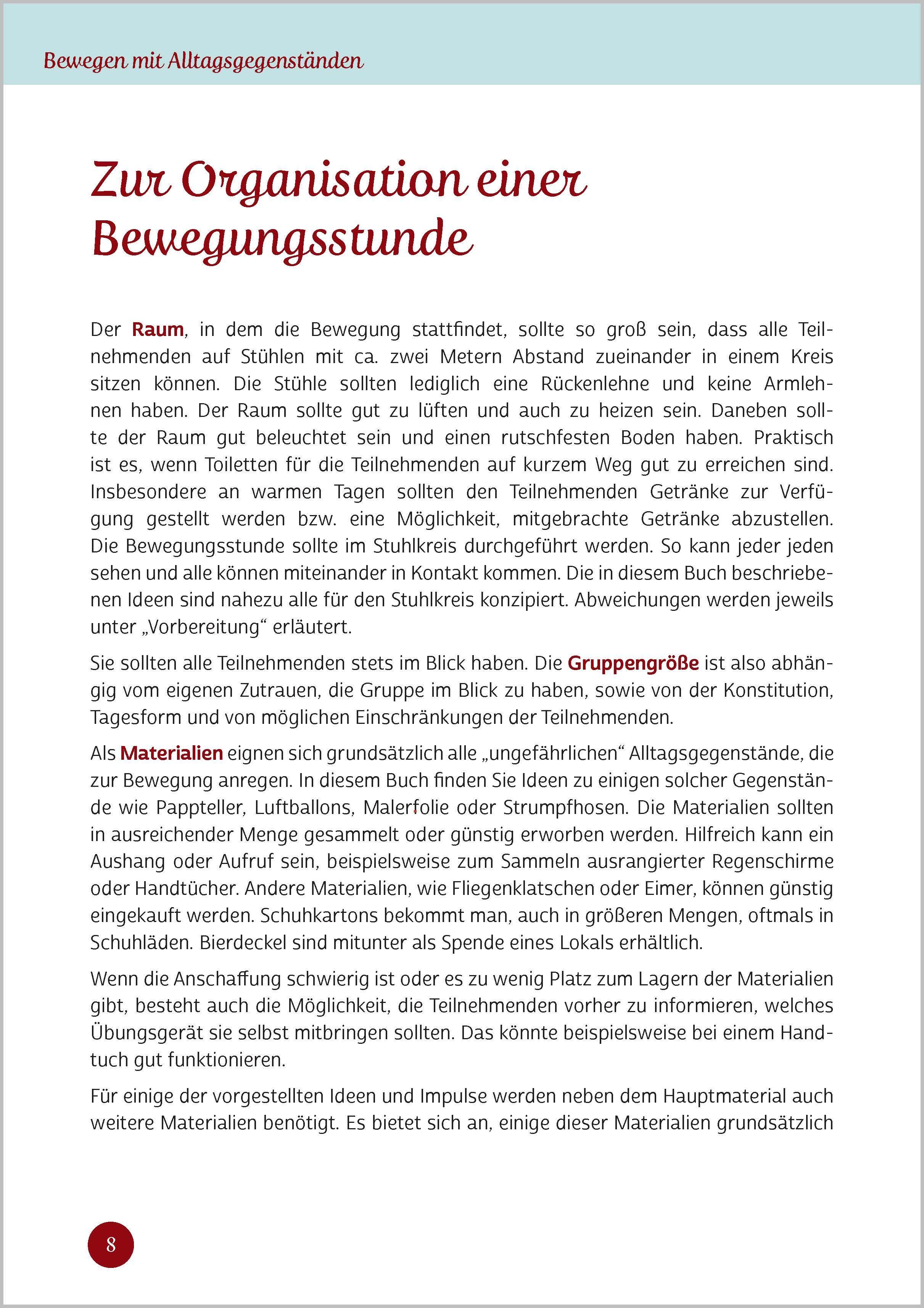 Beispielinhalt (Bild) Bewegen mit Alltagsgegenständen