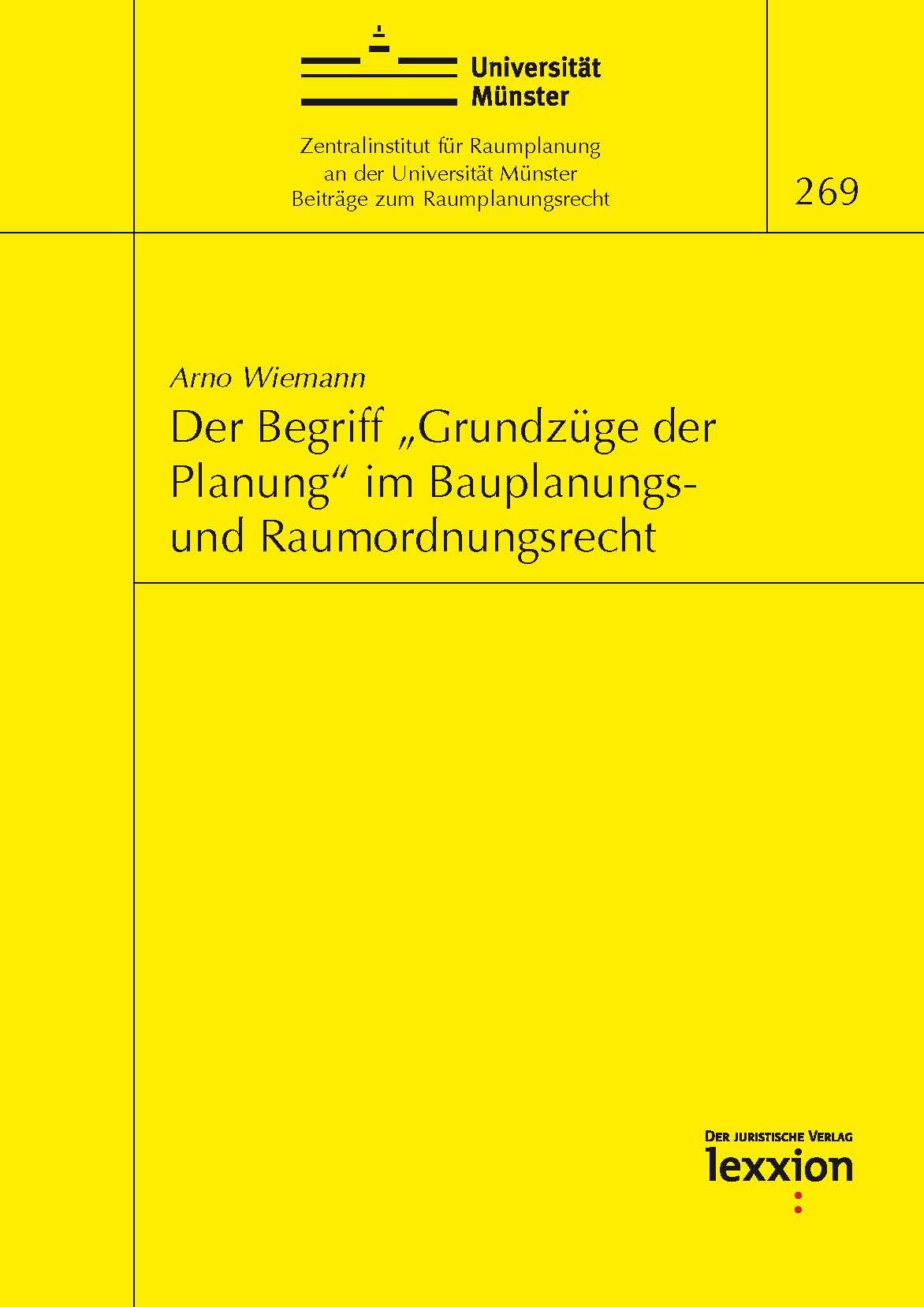 Vorderes Coverbild Der Begriff "Grundzüge der Planung" im Bauplanungs- und Raumordnungsrecht