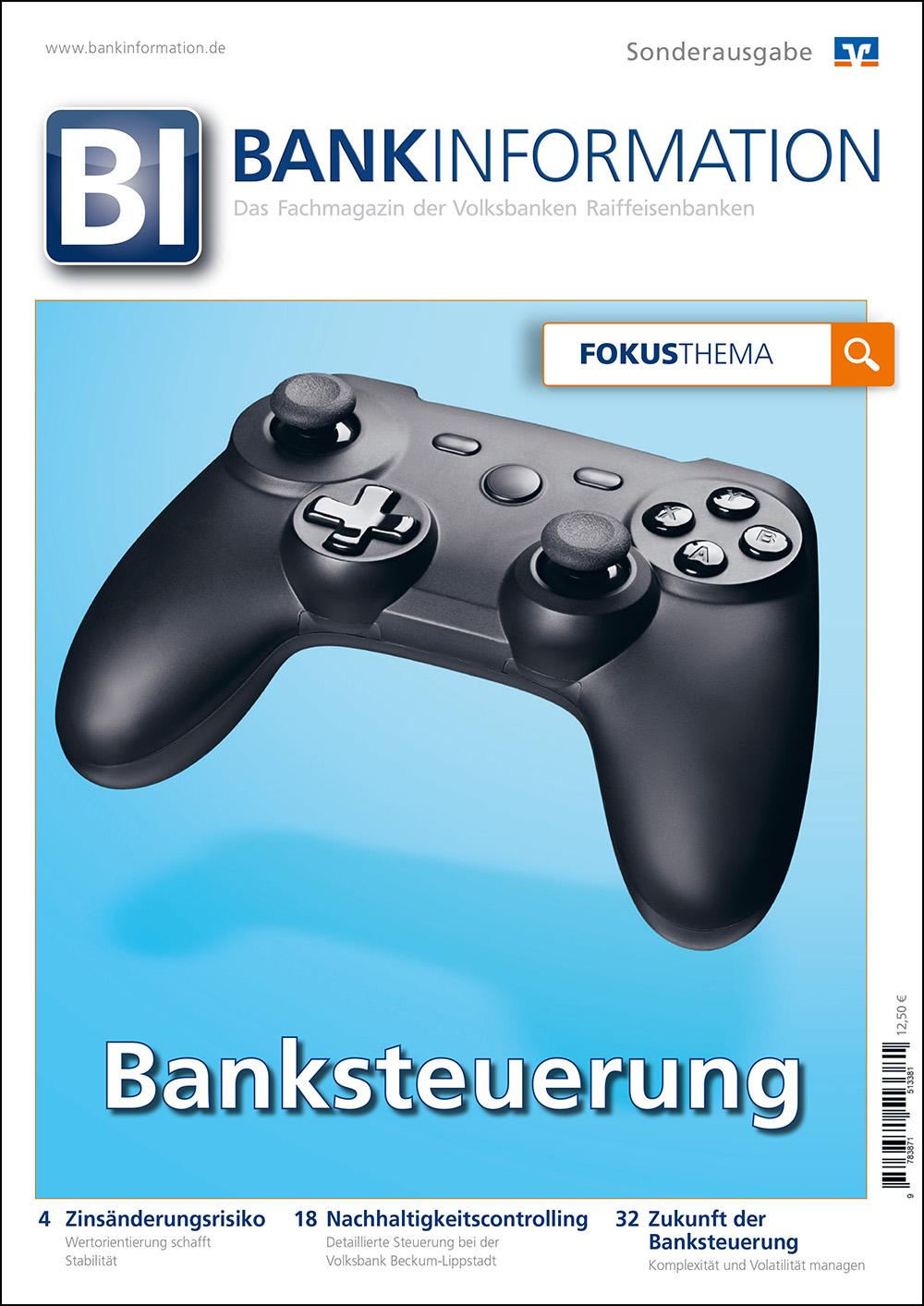Vorderes Coverbild BankInformation, Fokus-Thema: Banksteuerung