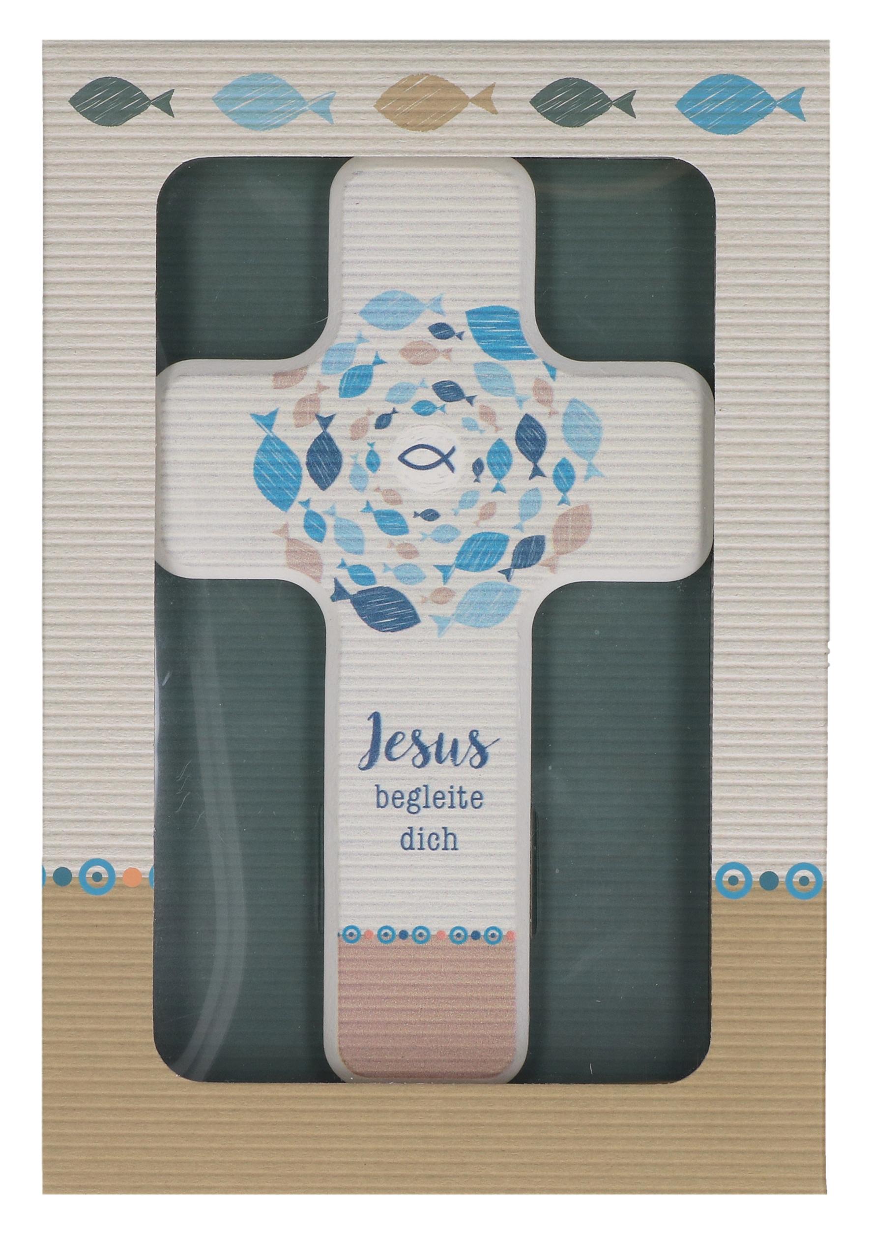 Vorderes Coverbild Jesus begleite dich. Kinderholzkreuz