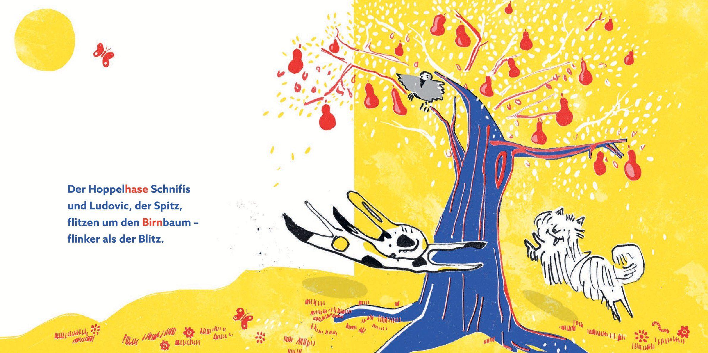 Beispielinhalt (Bild) Hase, Hund, Birnen - UND?