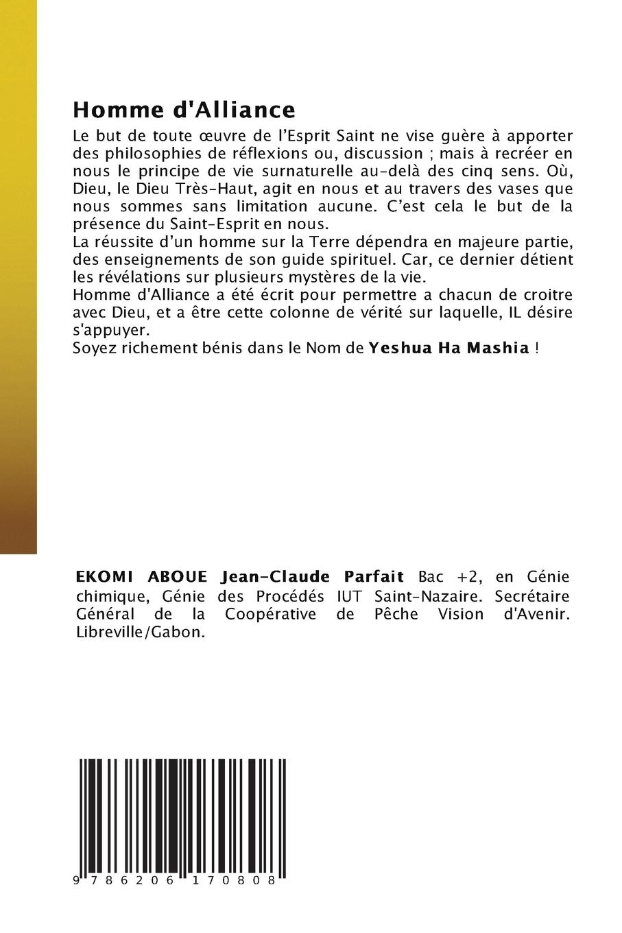 Rückseitencover Homme d'Alliance