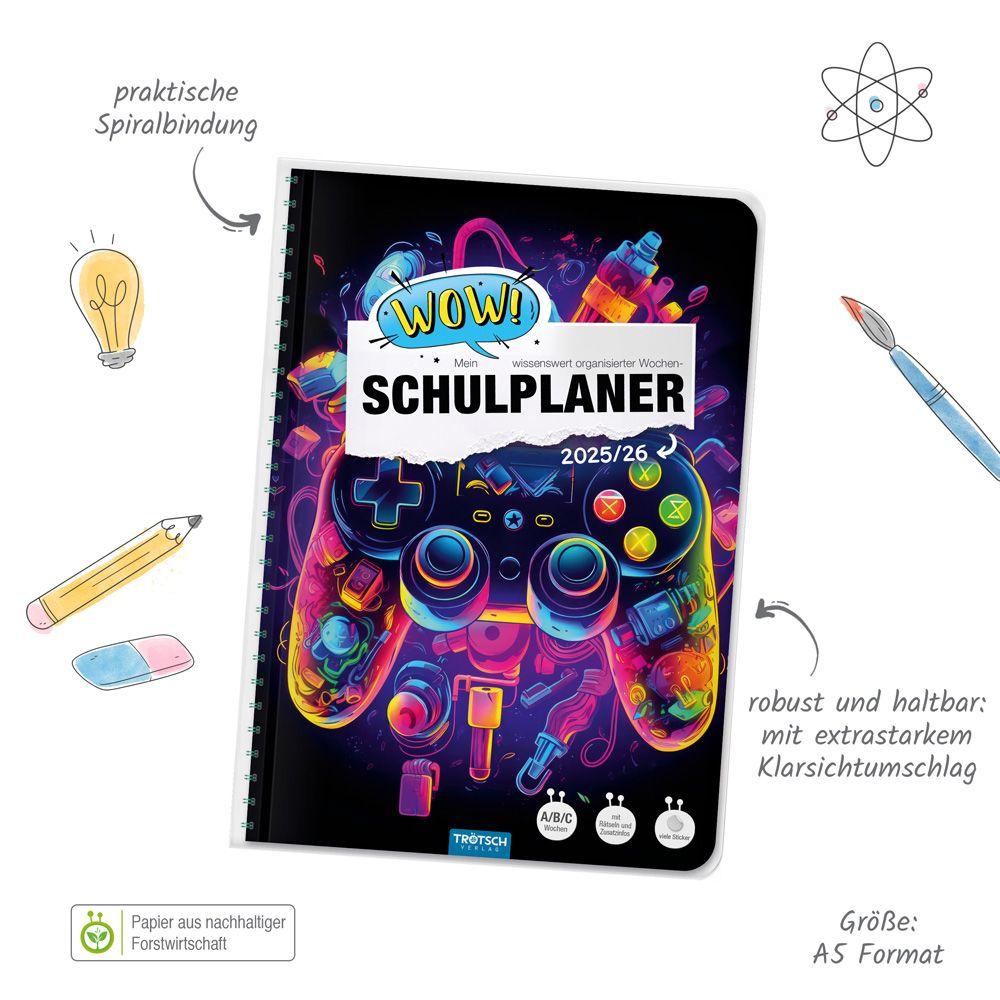 Beispielinhalt (Bild) Trötsch Schulplaner WOW Gaming 25/26