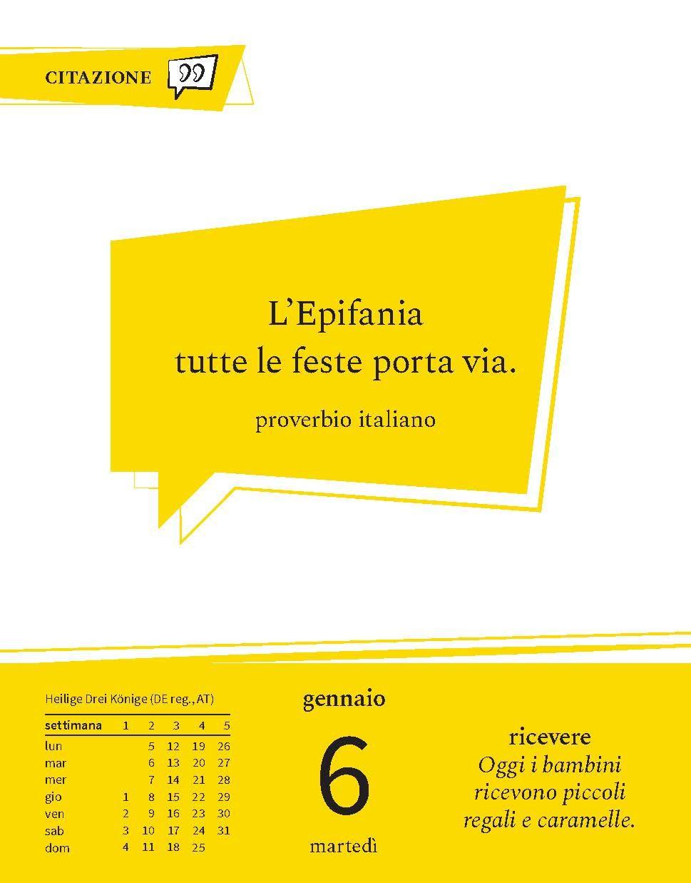 Beispielinhalt (Bild) Langenscheidt Sprachkalender Italienisch 2026