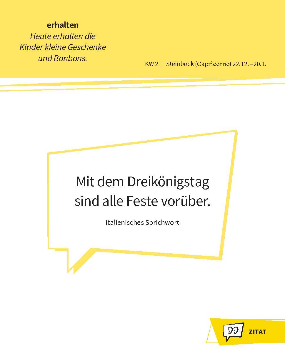 Beispielinhalt (Bild) Langenscheidt Sprachkalender Italienisch 2026