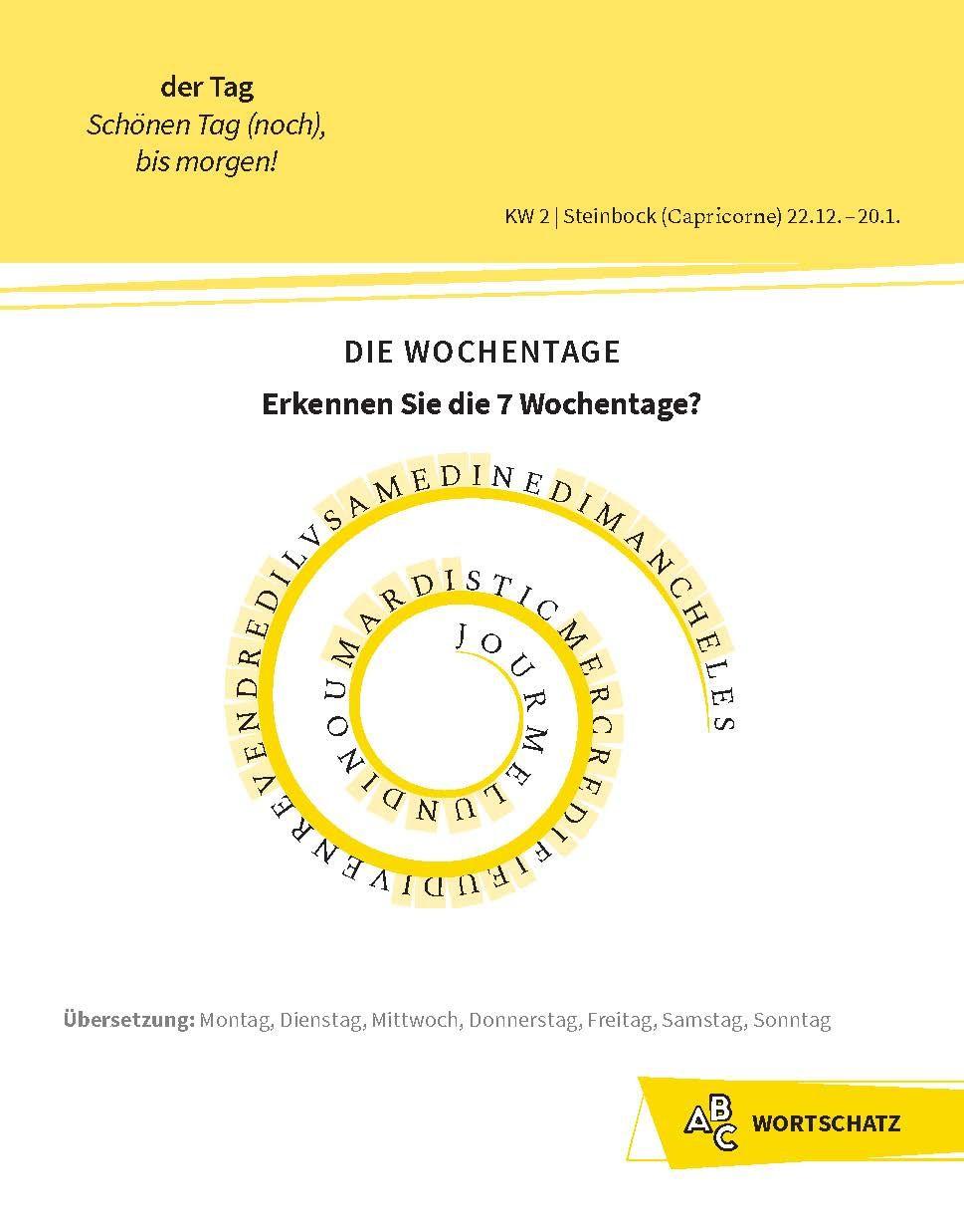 Beispielinhalt (Bild) Langenscheidt Sprachkalender Französisch 2026