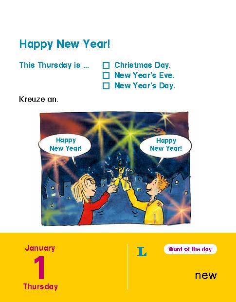 Beispielinhalt (Bild) Langenscheidt Kinderkalender Englisch 2026