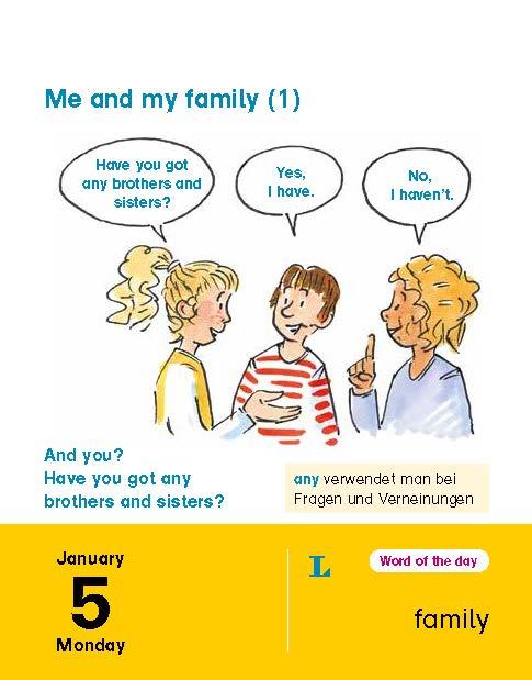 Beispielinhalt (Bild) Langenscheidt Kinderkalender Englisch 2026