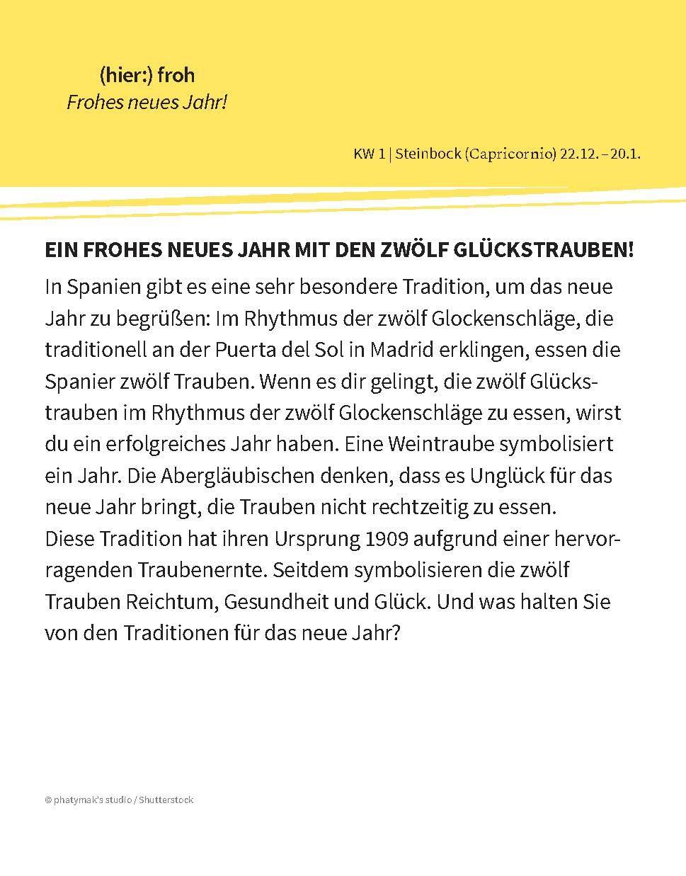 Beispielinhalt (Bild) Langenscheidt Sprachkalender Spanisch 2026