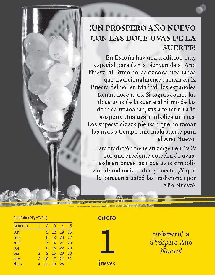 Beispielinhalt (Bild) Langenscheidt Sprachkalender Spanisch 2026