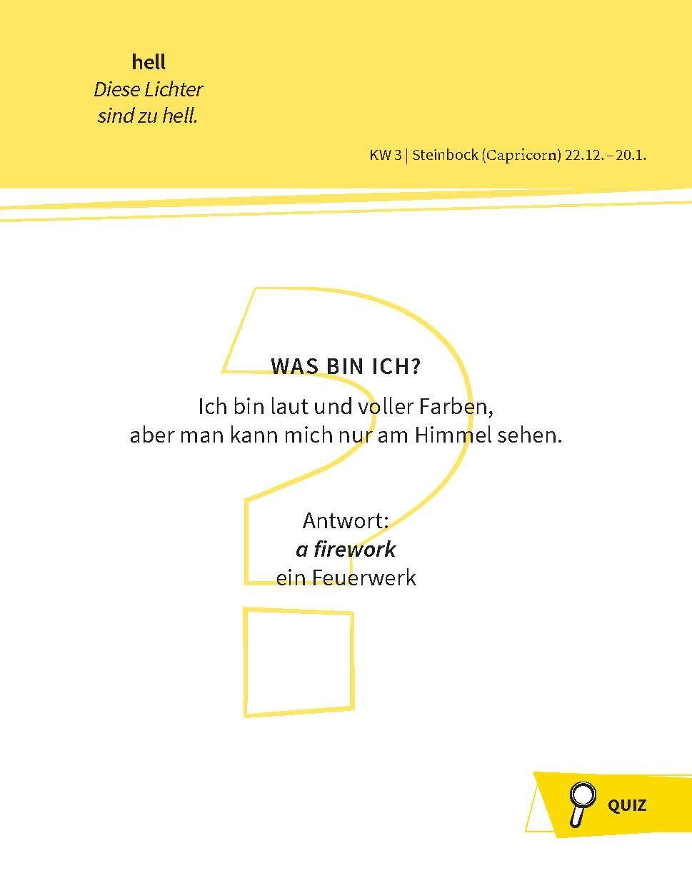Beispielinhalt (Bild) Langenscheidt Sprachkalender Englisch 2026