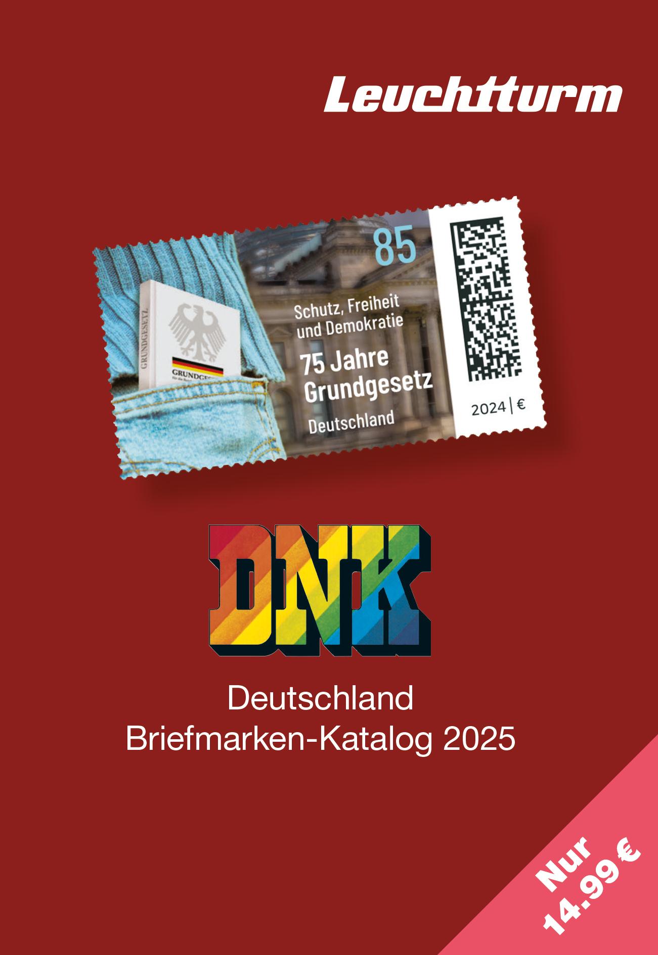 Vorderes Coverbild DNK 2025 - Deutscher Briefmarkenkatalog 2025
