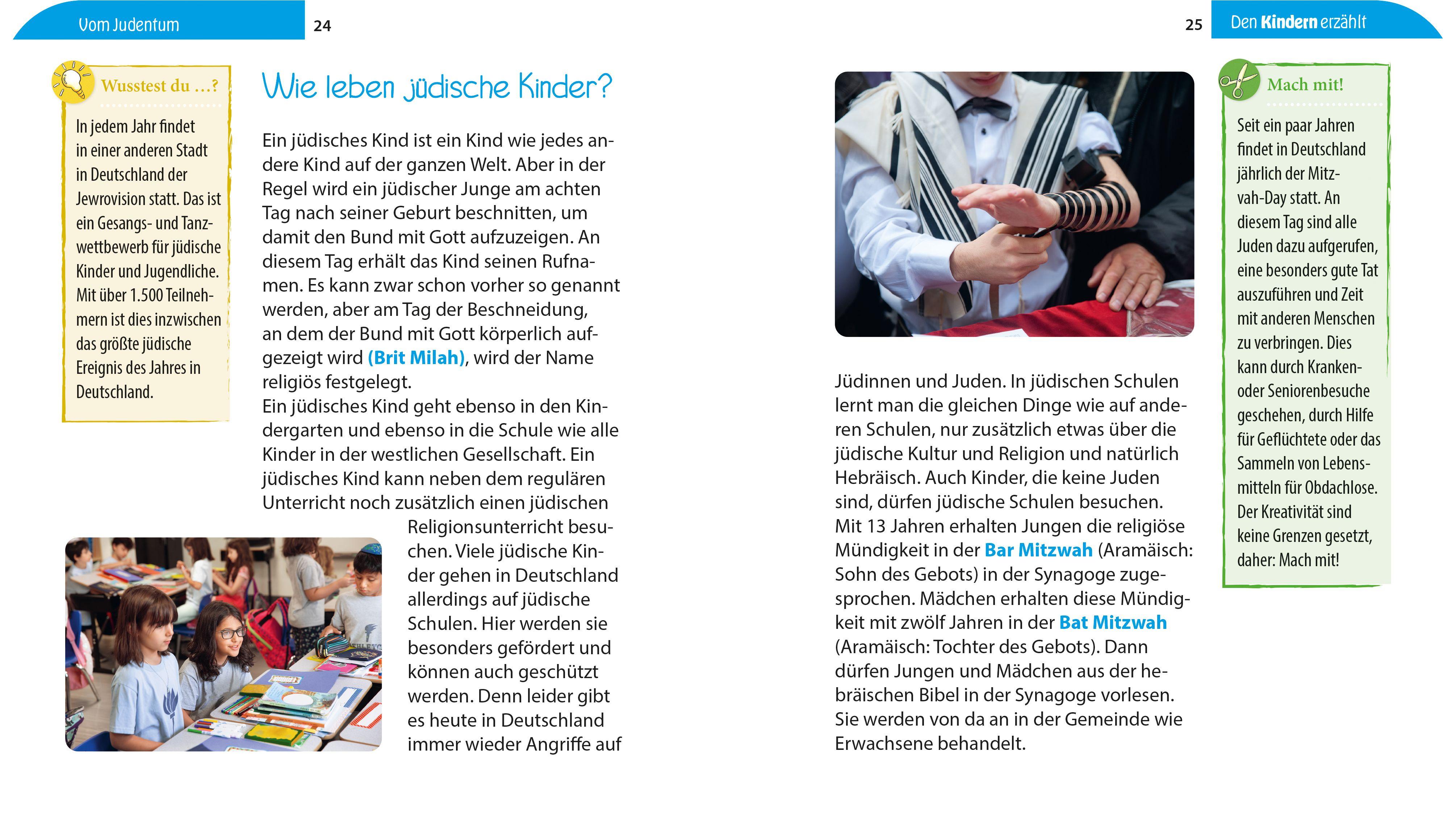 Beispielinhalt (Bild) Vom Judentum den Kindern erzählt