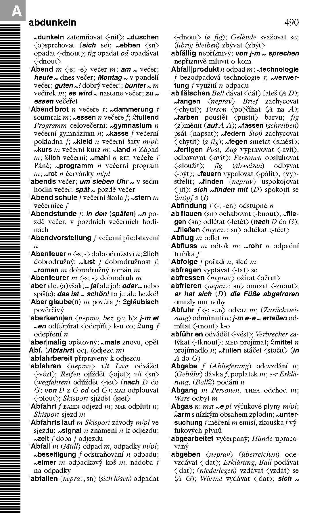 Beispielinhalt (Bild) Langenscheidt Taschenwörterbuch Tschechisch