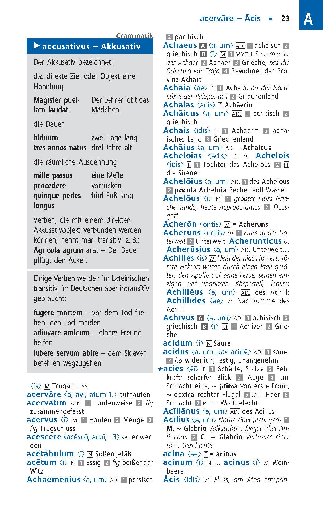 Beispielinhalt (Bild) Langenscheidt Schulwörterbuch Latein