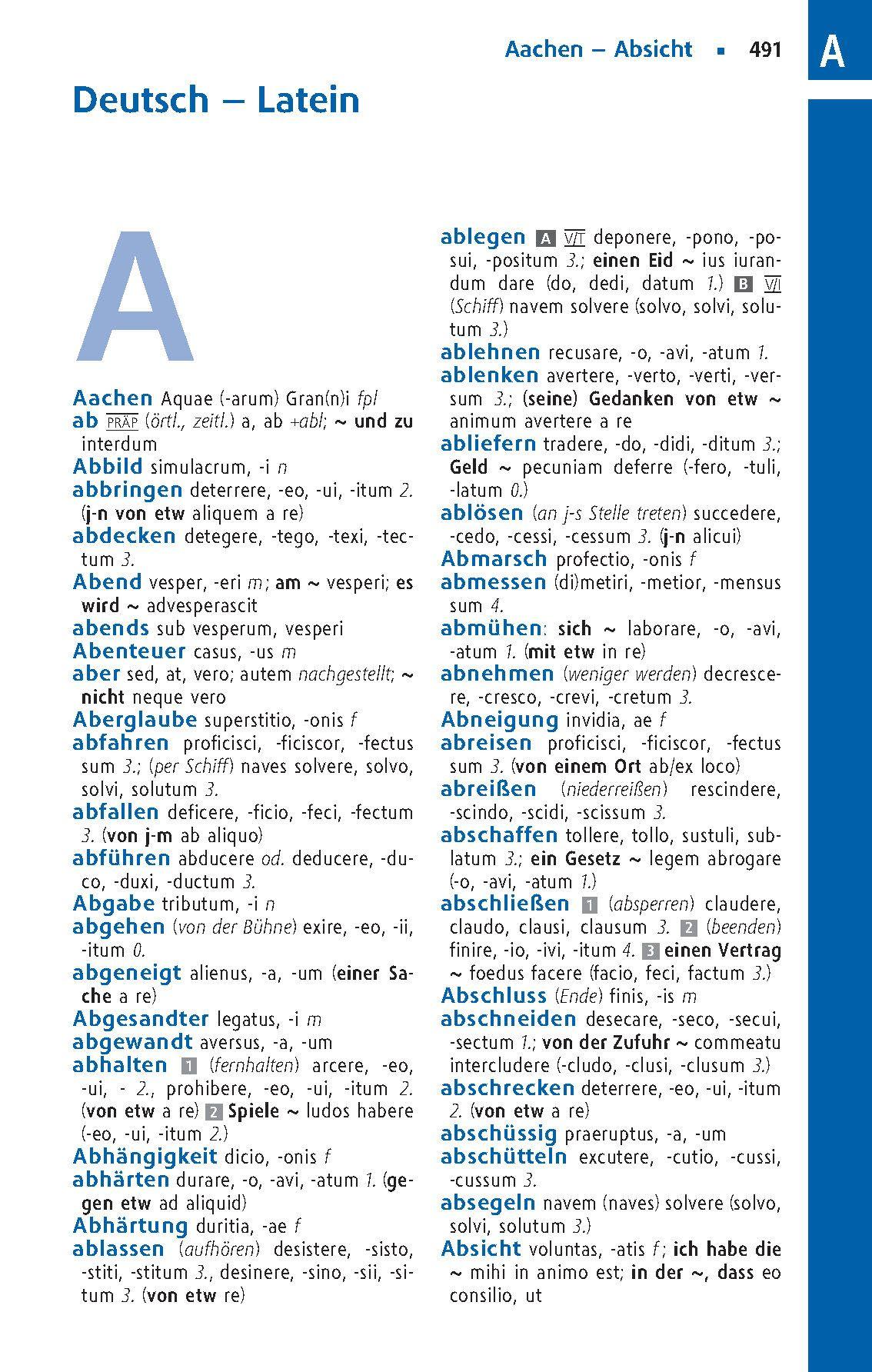 Beispielinhalt (Bild) Langenscheidt Schulwörterbuch Latein