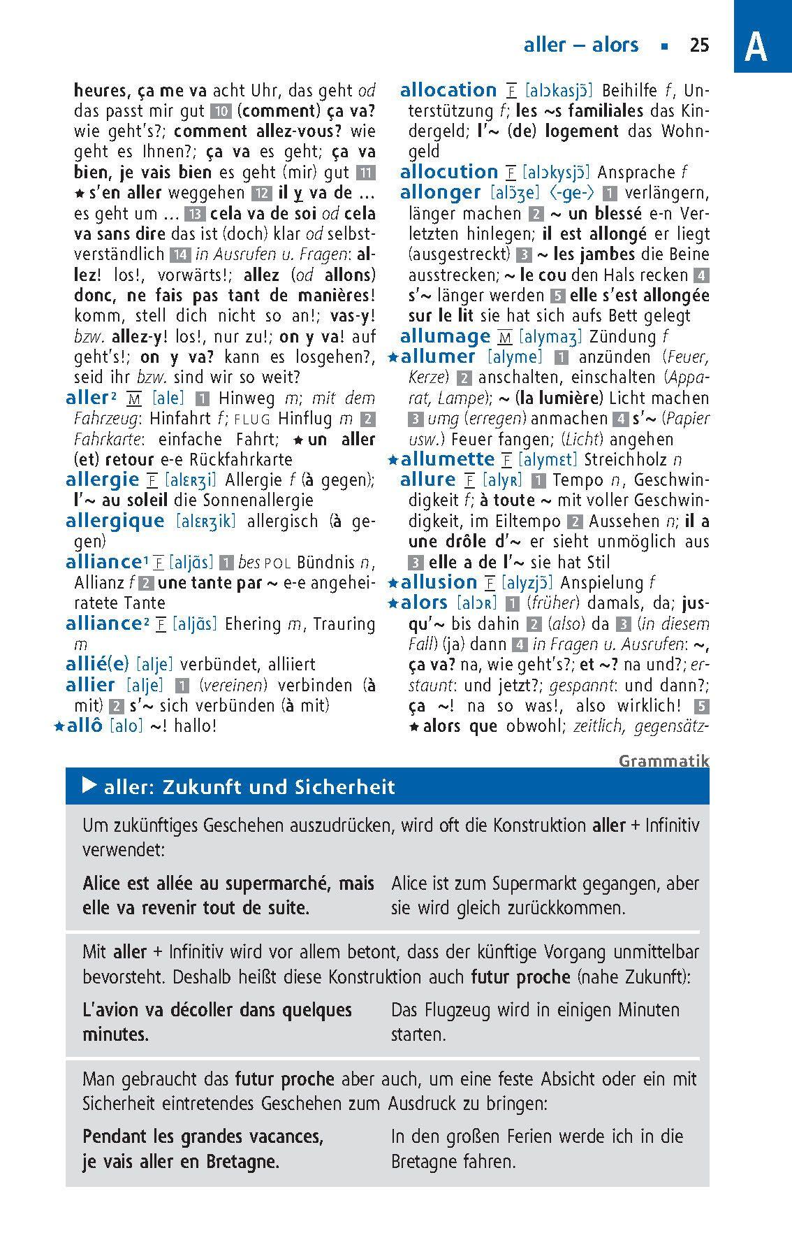 Beispielinhalt (Bild) Langenscheidt Schulwörterbuch Französisch