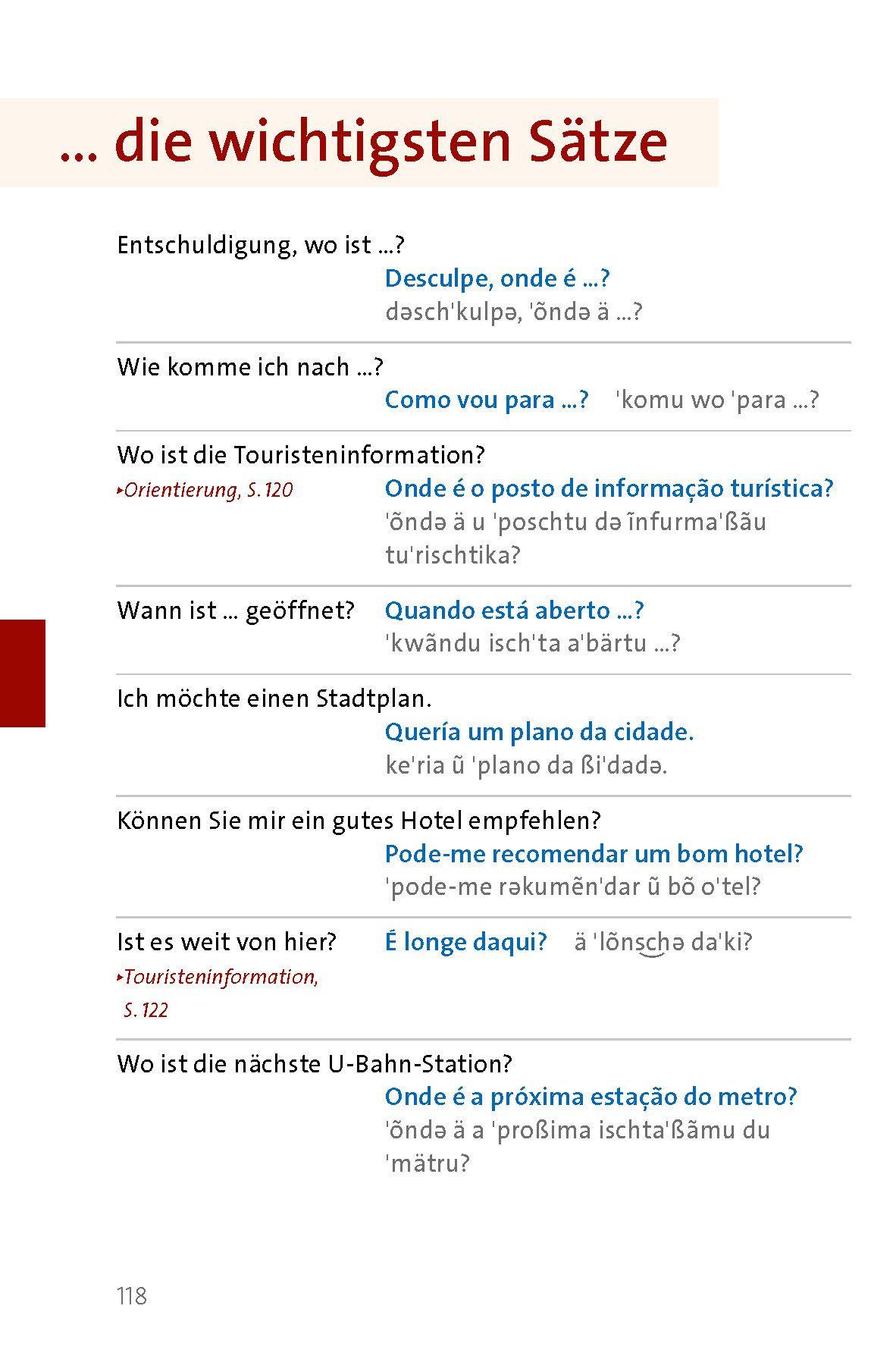 Beispielinhalt (Bild) Langenscheidt Sprachführer Portugiesisch