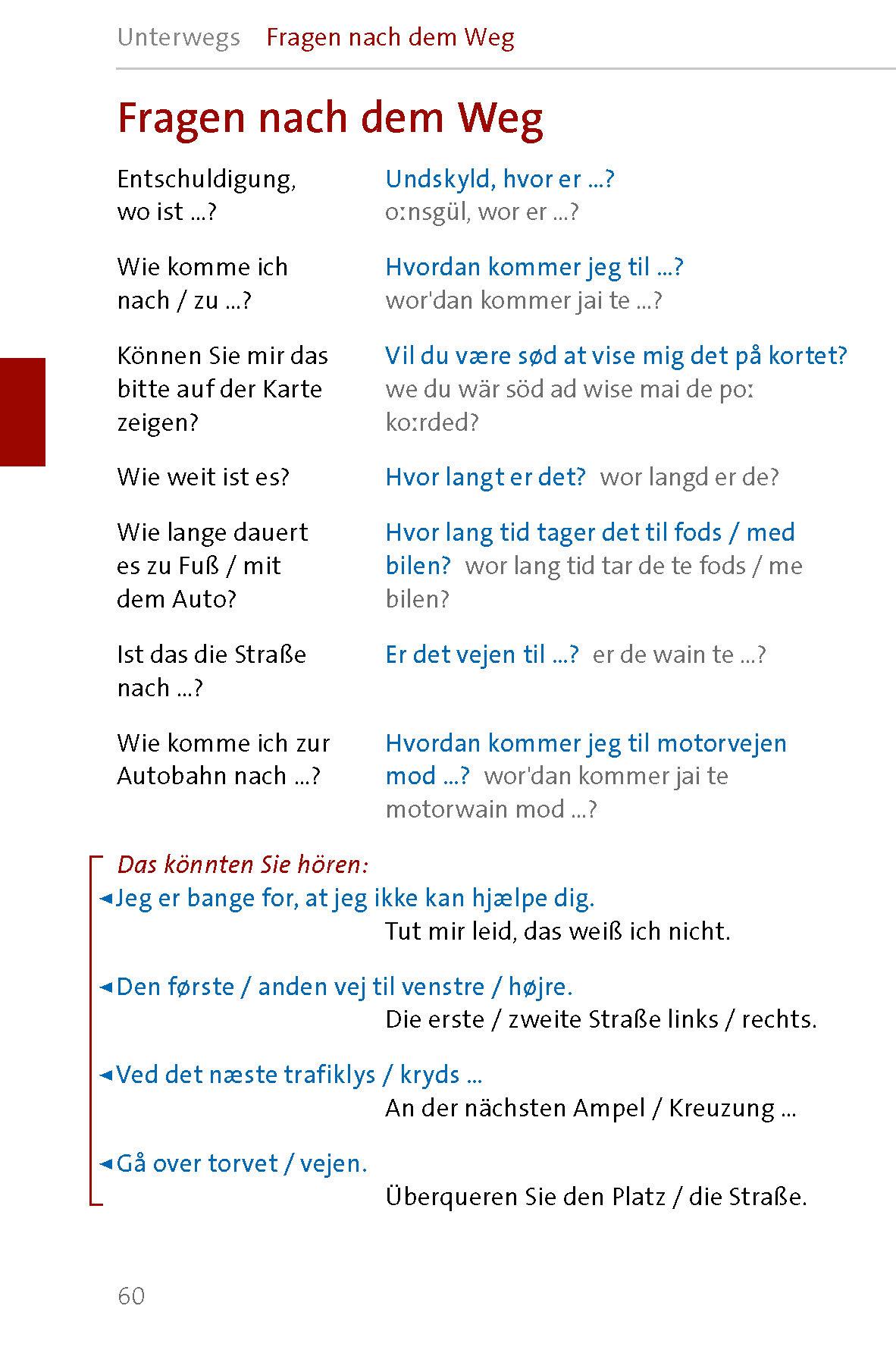 Beispielinhalt (Bild) Langenscheidt Sprachführer Dänisch