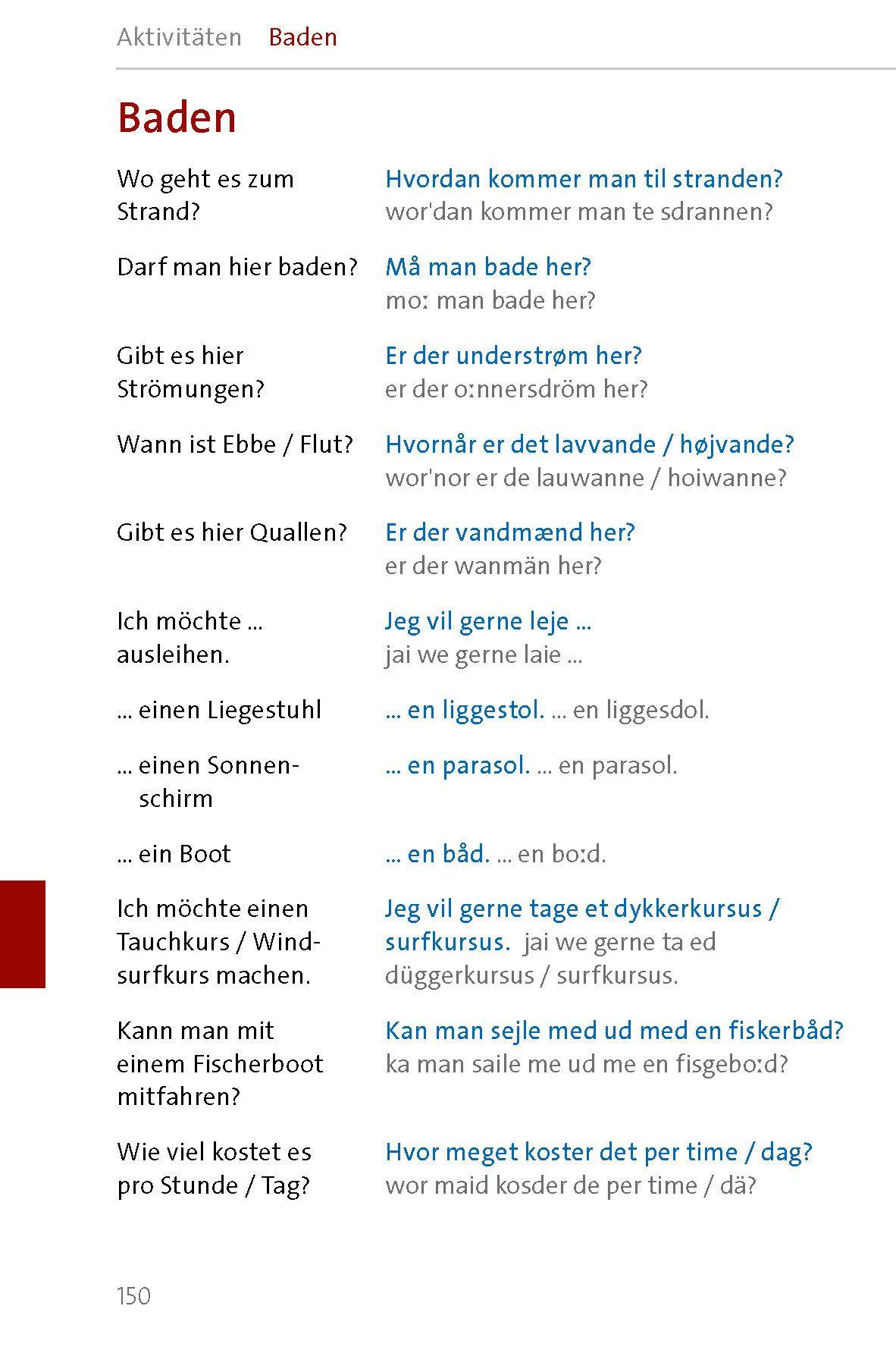 Beispielinhalt (Bild) Langenscheidt Sprachführer Dänisch