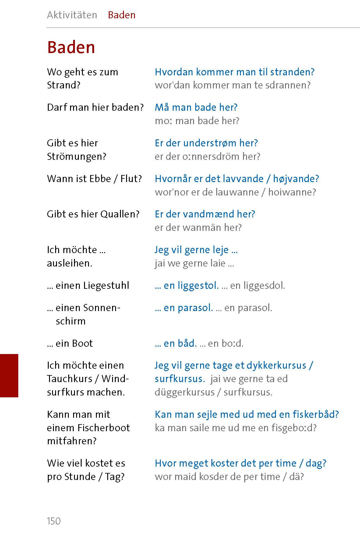 Beispielinhalt (Bild) Langenscheidt Sprachführer Dänisch