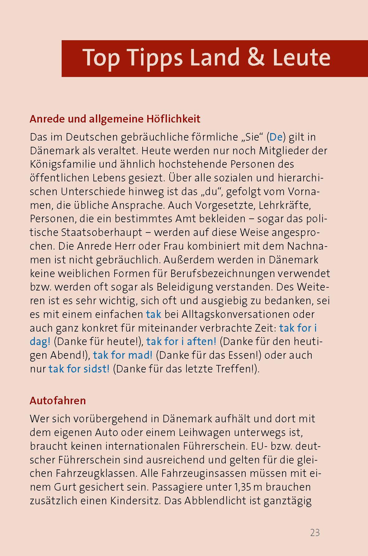 Beispielinhalt (Bild) Langenscheidt Sprachführer Dänisch