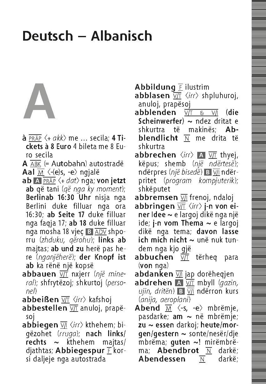 Beispielinhalt (Bild) Langenscheidt Universal-Wörterbuch Albanisch