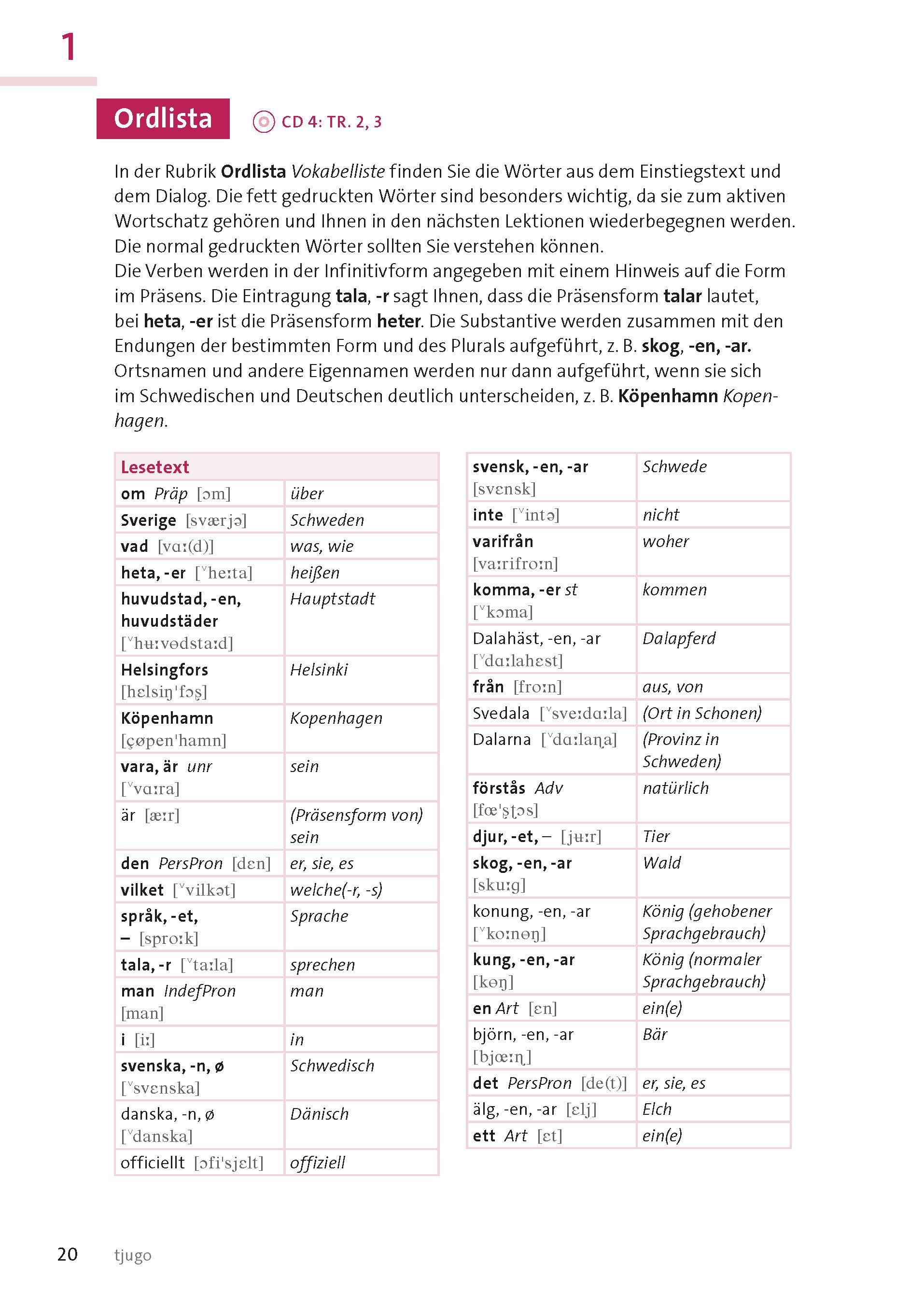 Beispielinhalt (Bild) Langenscheidt Schwedisch mit System