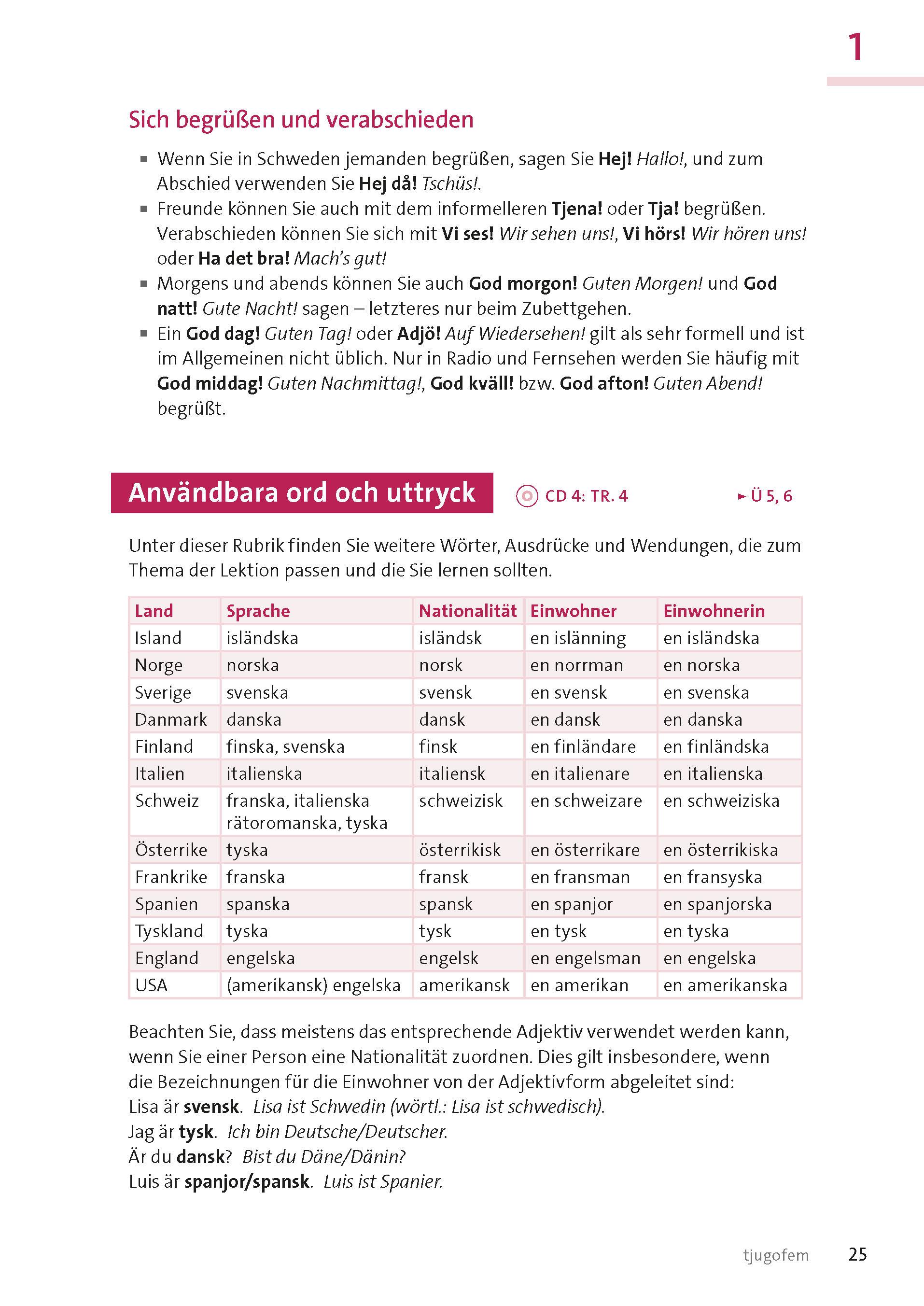 Beispielinhalt (Bild) Langenscheidt Schwedisch mit System