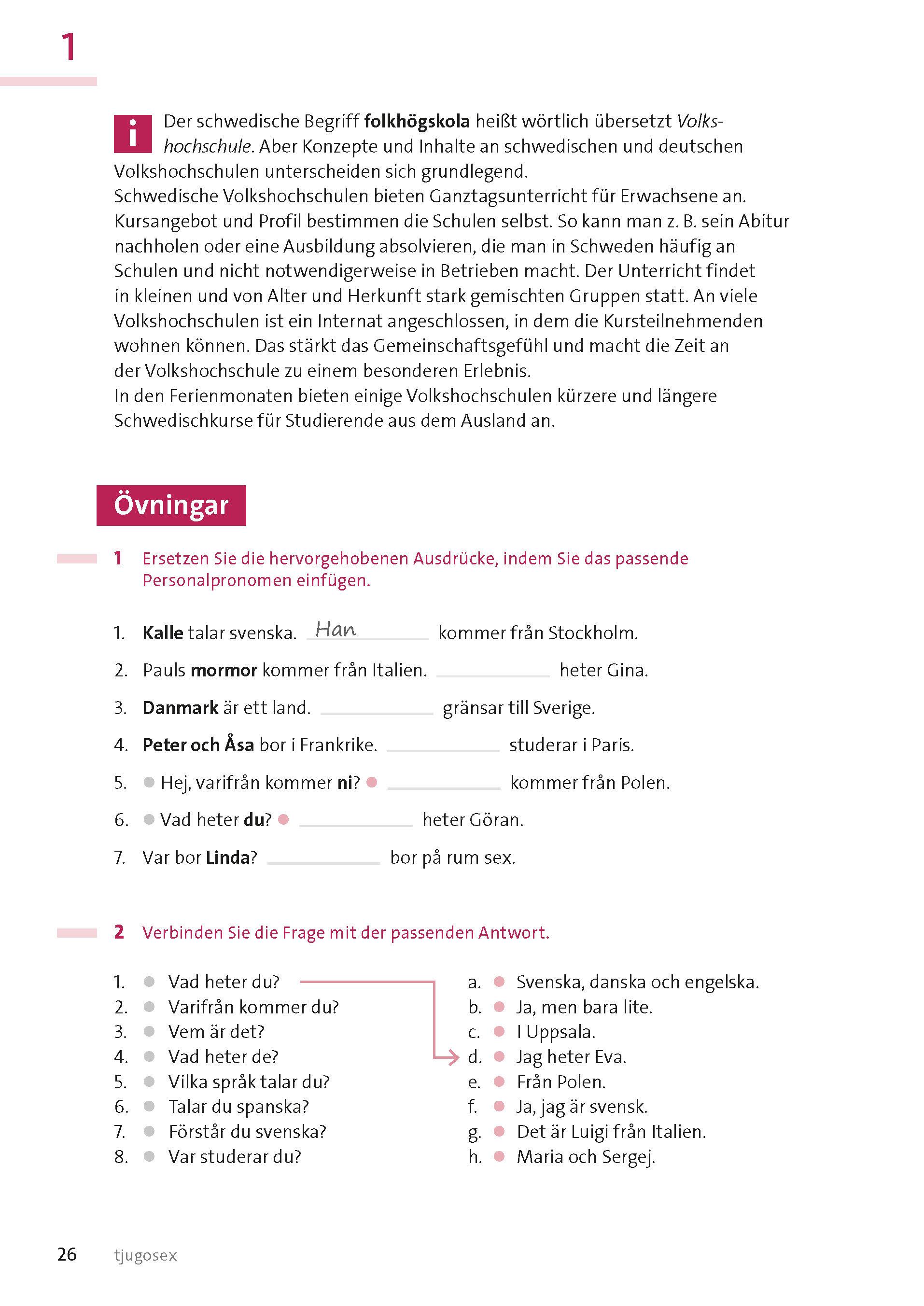 Beispielinhalt (Bild) Langenscheidt Schwedisch mit System