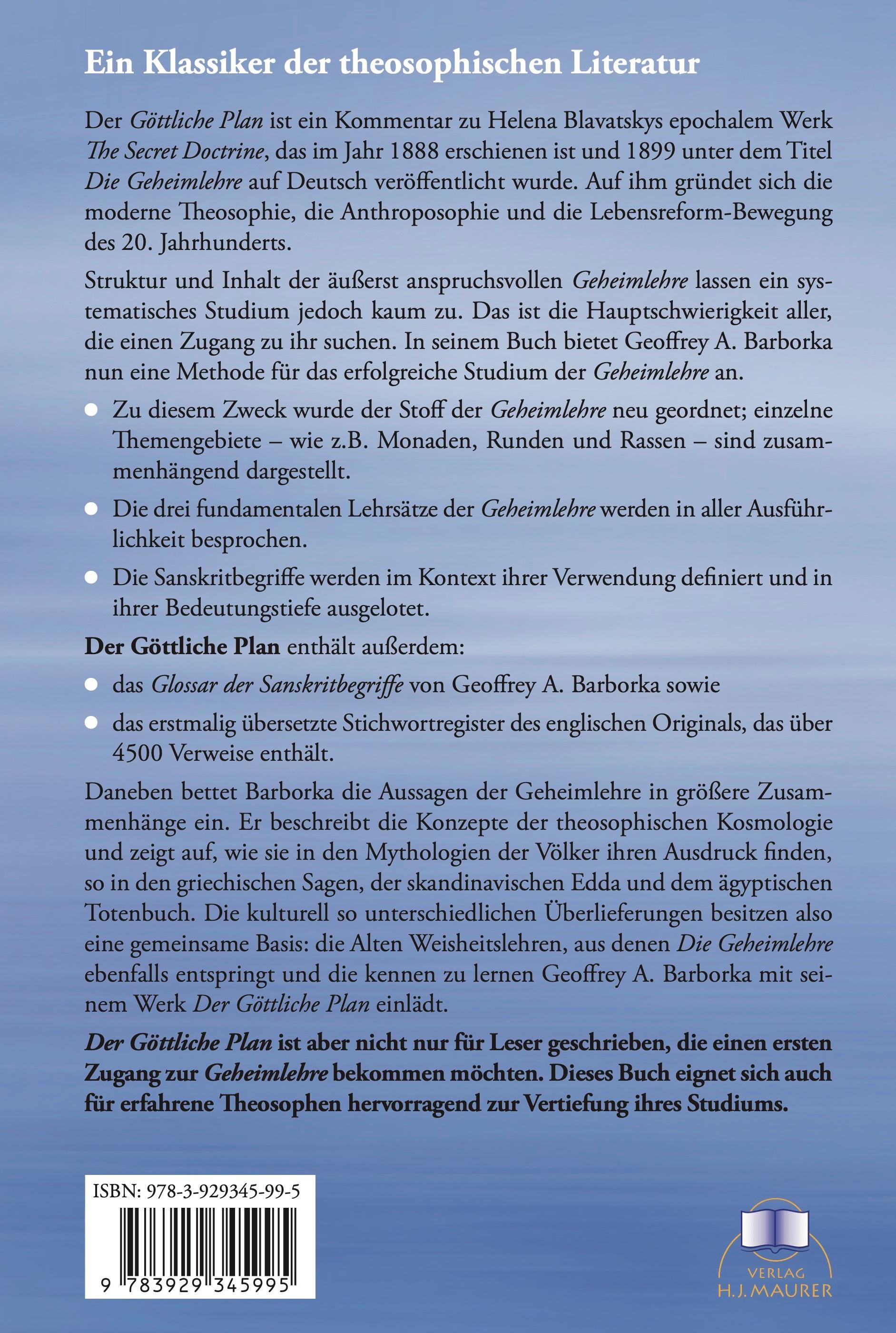 Rückseitencover Der Göttliche Plan