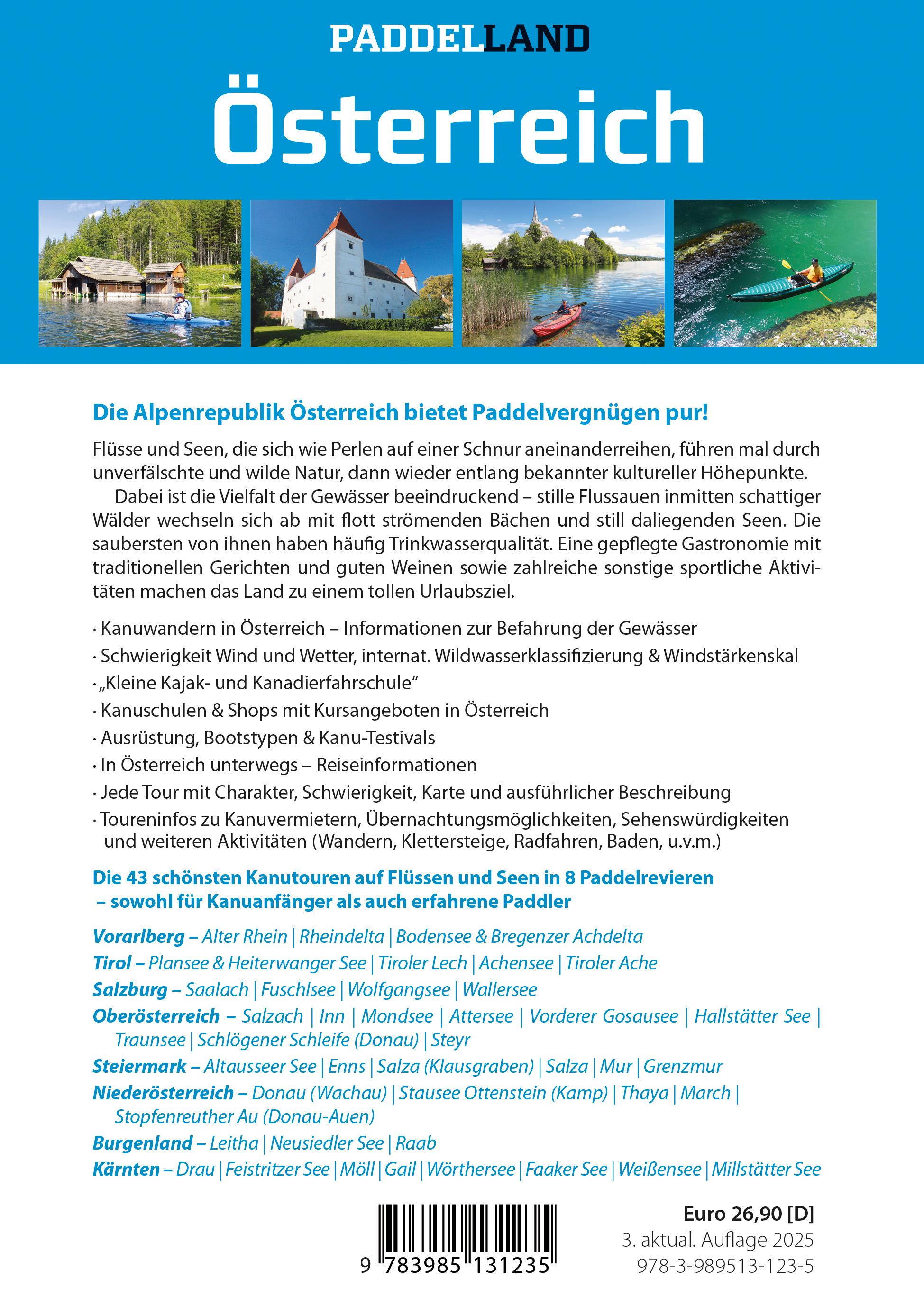 Rückseitencover Paddelland Österreich