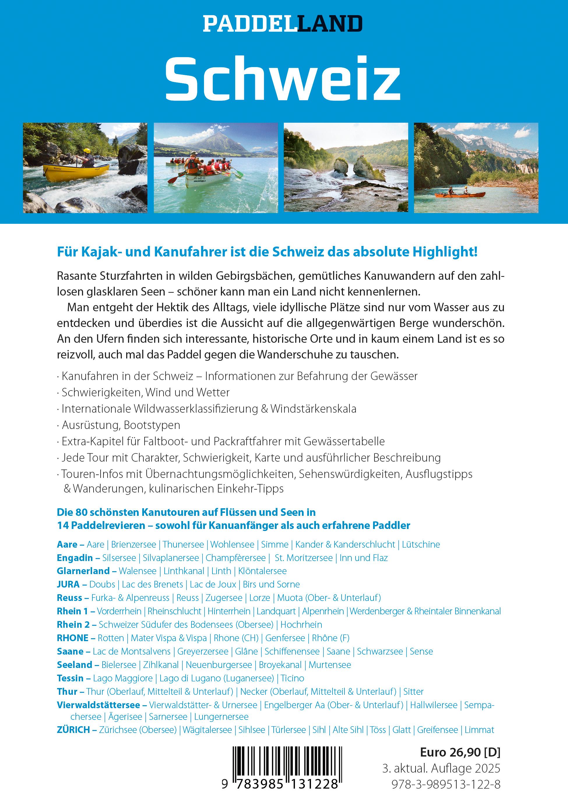 Rückseitencover Paddelland Schweiz