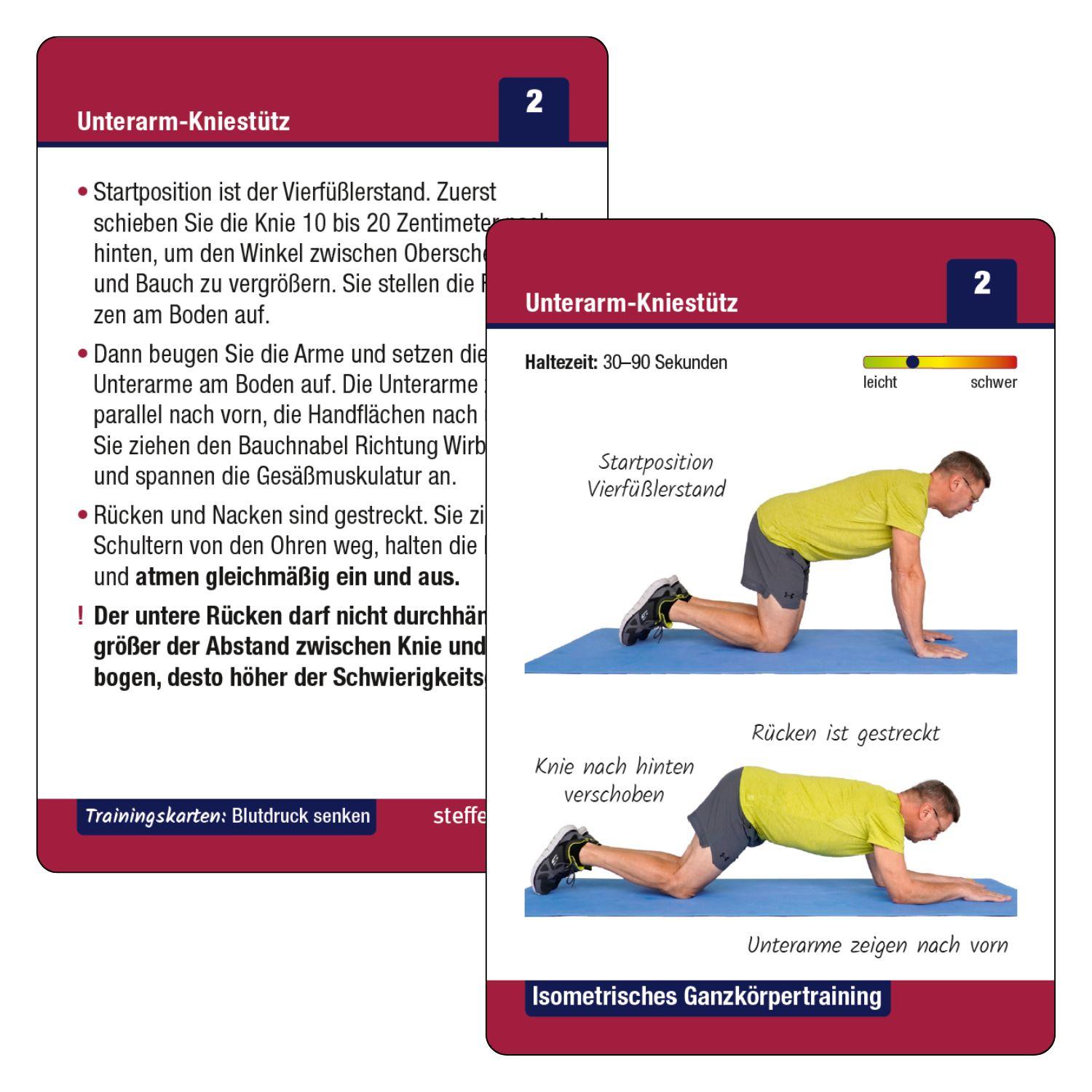 Beispielinhalt (Bild) Trainingskarten Blutdruck senken