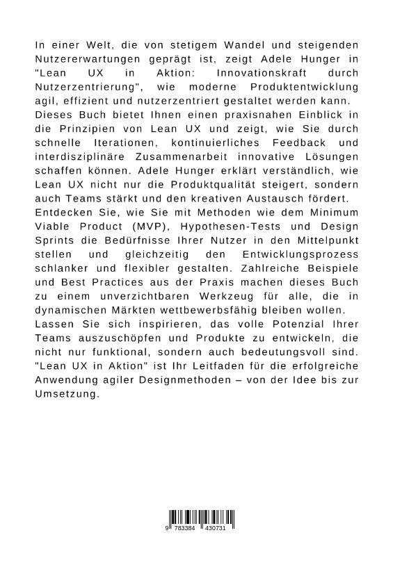 Rückseitencover Lean UX in Aktion:  Innovationskraft durch  Nutzerzentrierung