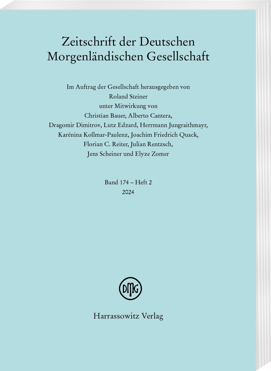 Vorderes Coverbild Zeitschrift der Deutschen Morgenländischen Gesellschaft 174 (2024) 2