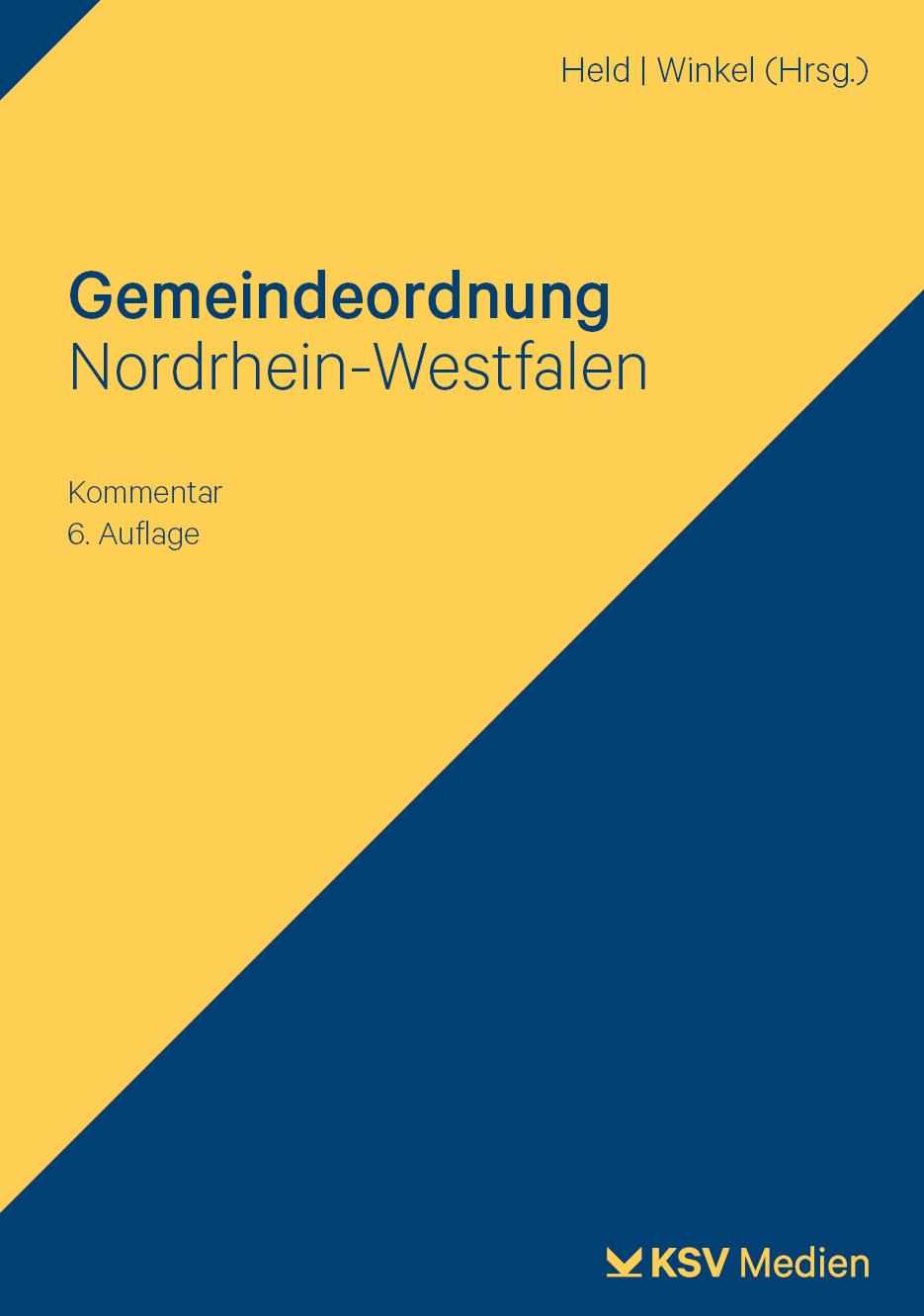Vorderes Coverbild Gemeindeordnung Nordrhein-Westfalen