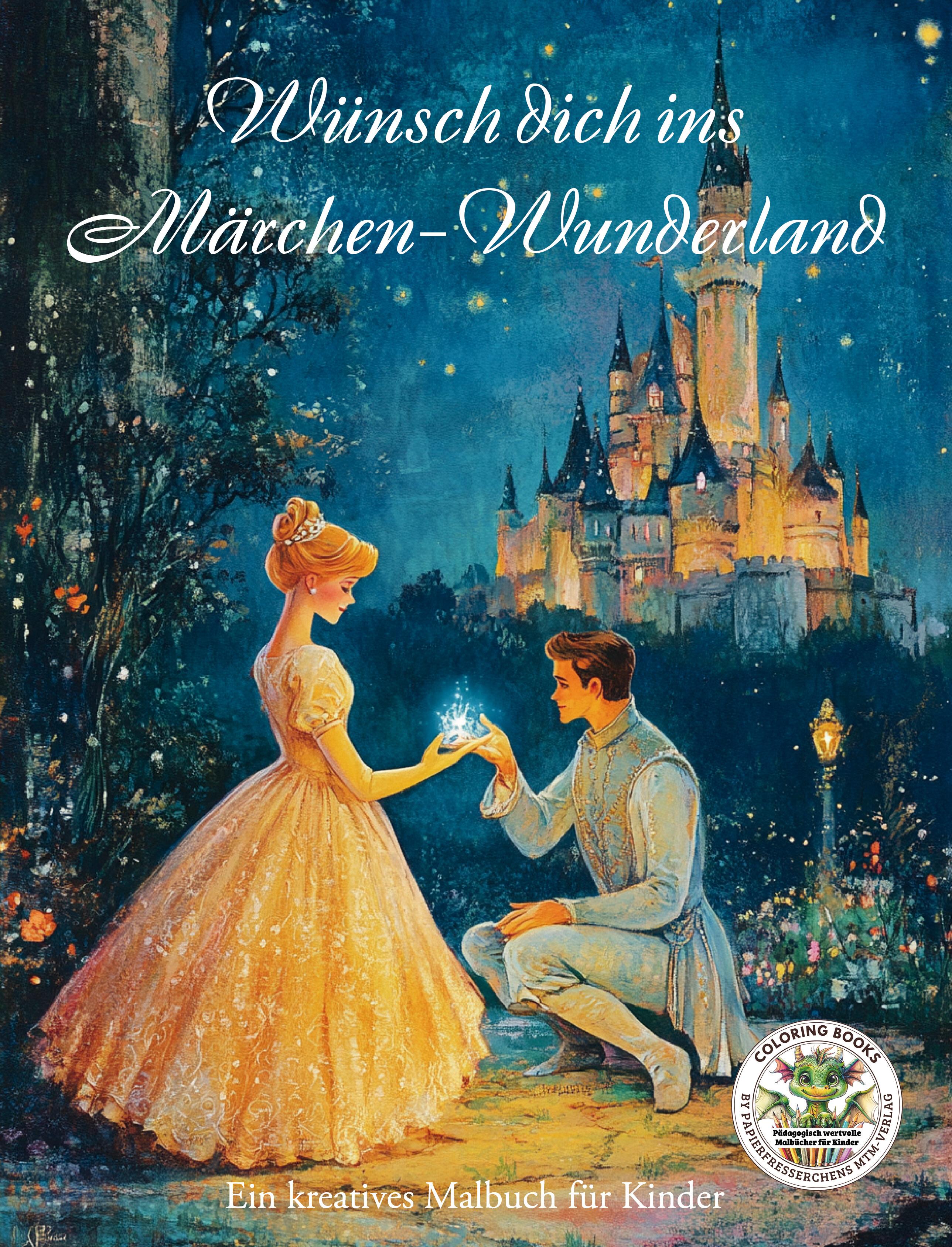 Vorderes Coverbild Wünsch dich ins Märchen-Wunderland - Ein kreatives Malbuch für KInder