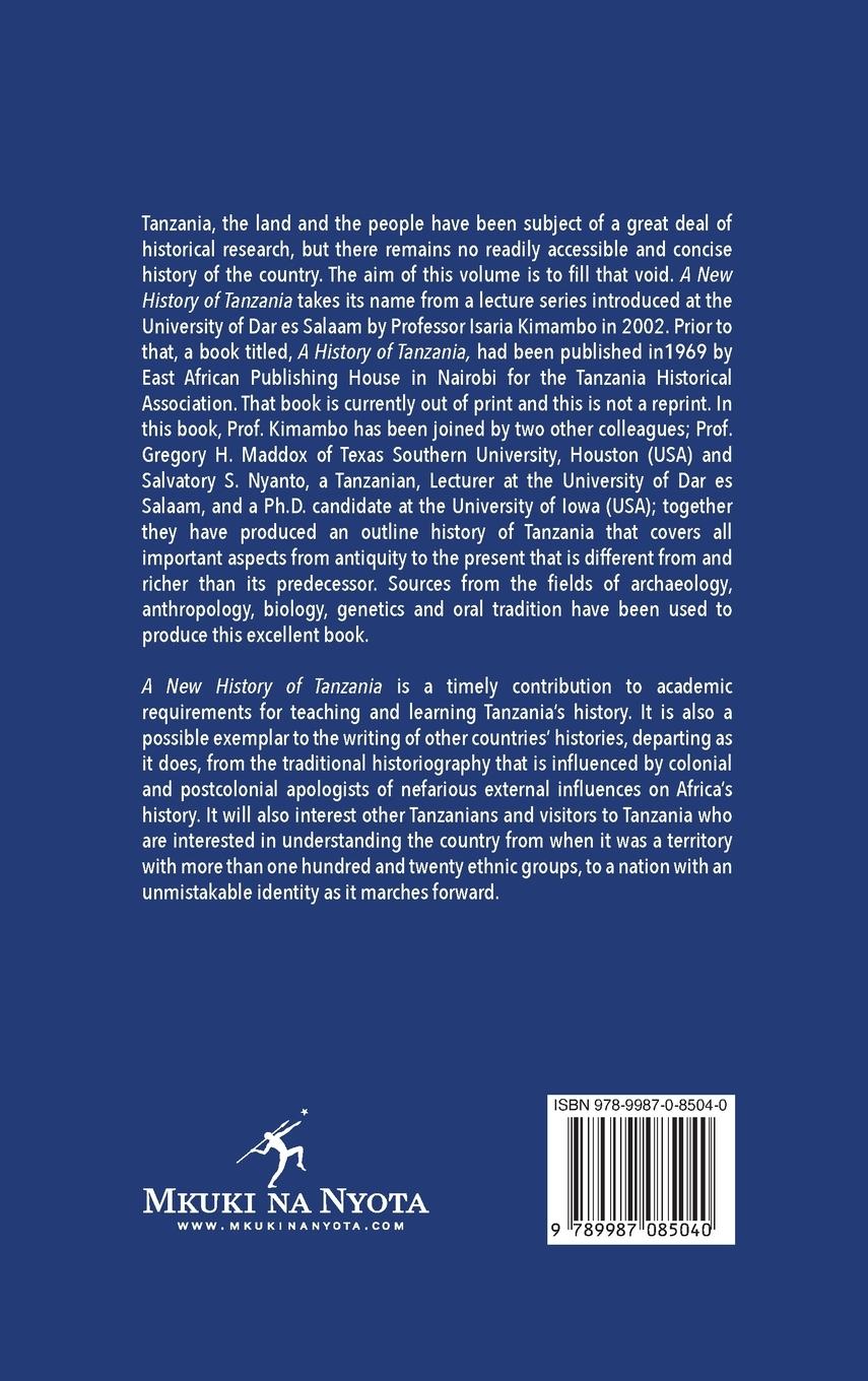 Rückseitencover A New History of Tanzania