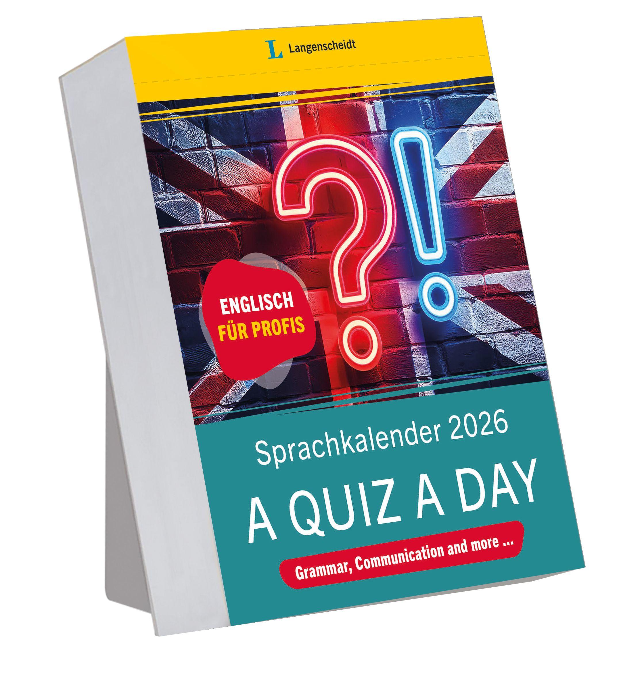 Vorderes Coverbild Langenscheidt Sprachkalender Englisch A Quiz a Day 2026