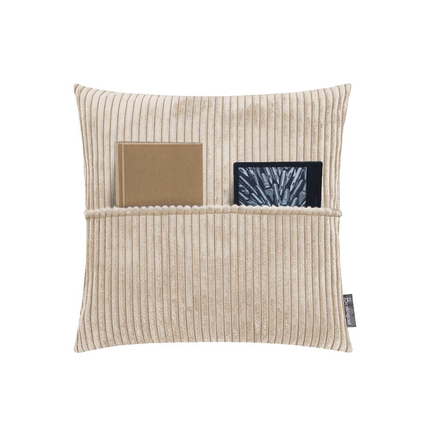 Vorderes Coverbild Bookiepad Taschenkissen mit Füllung Cozy Shara - creme 45x45