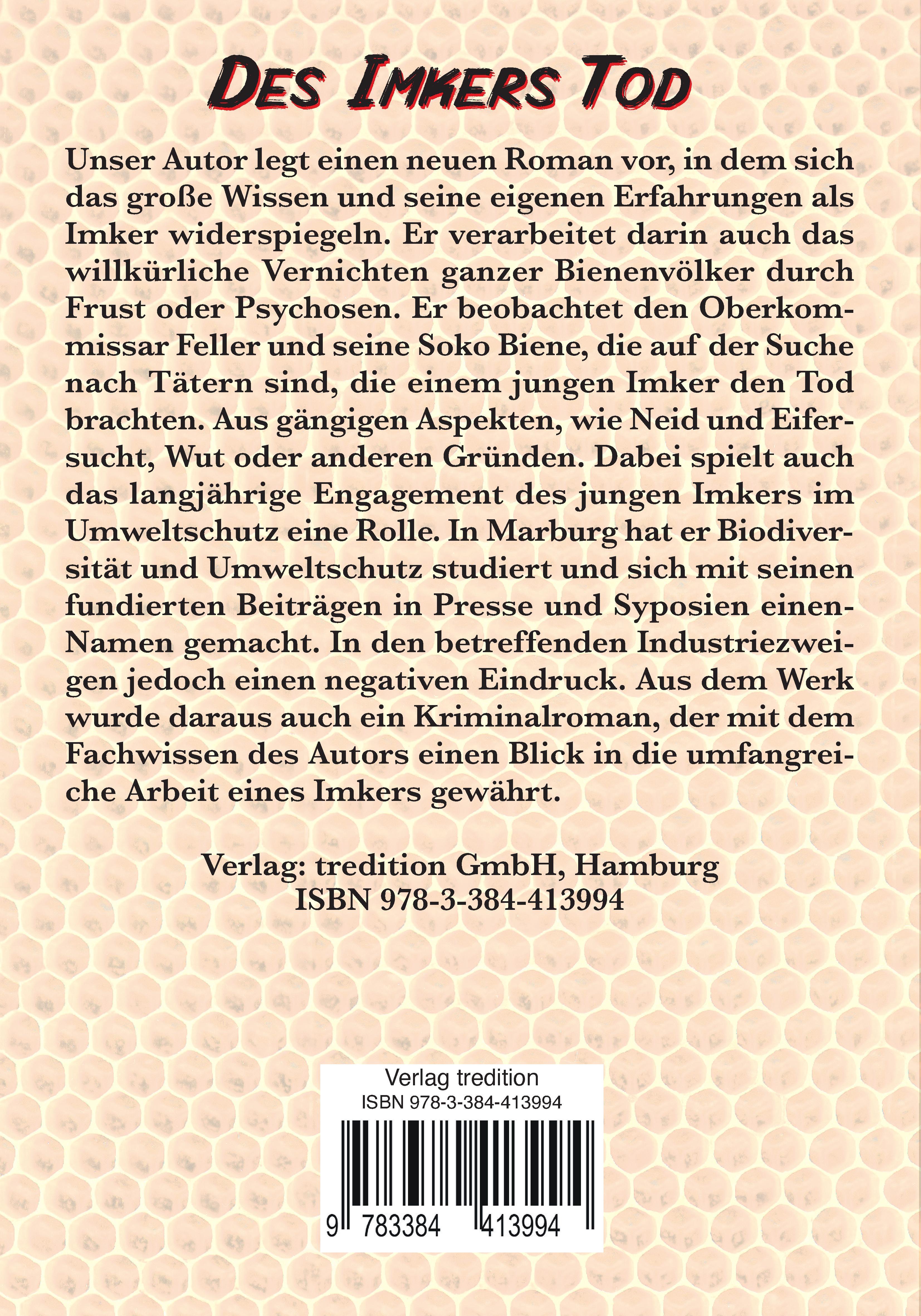 Rückseitencover Des Imkers Tod