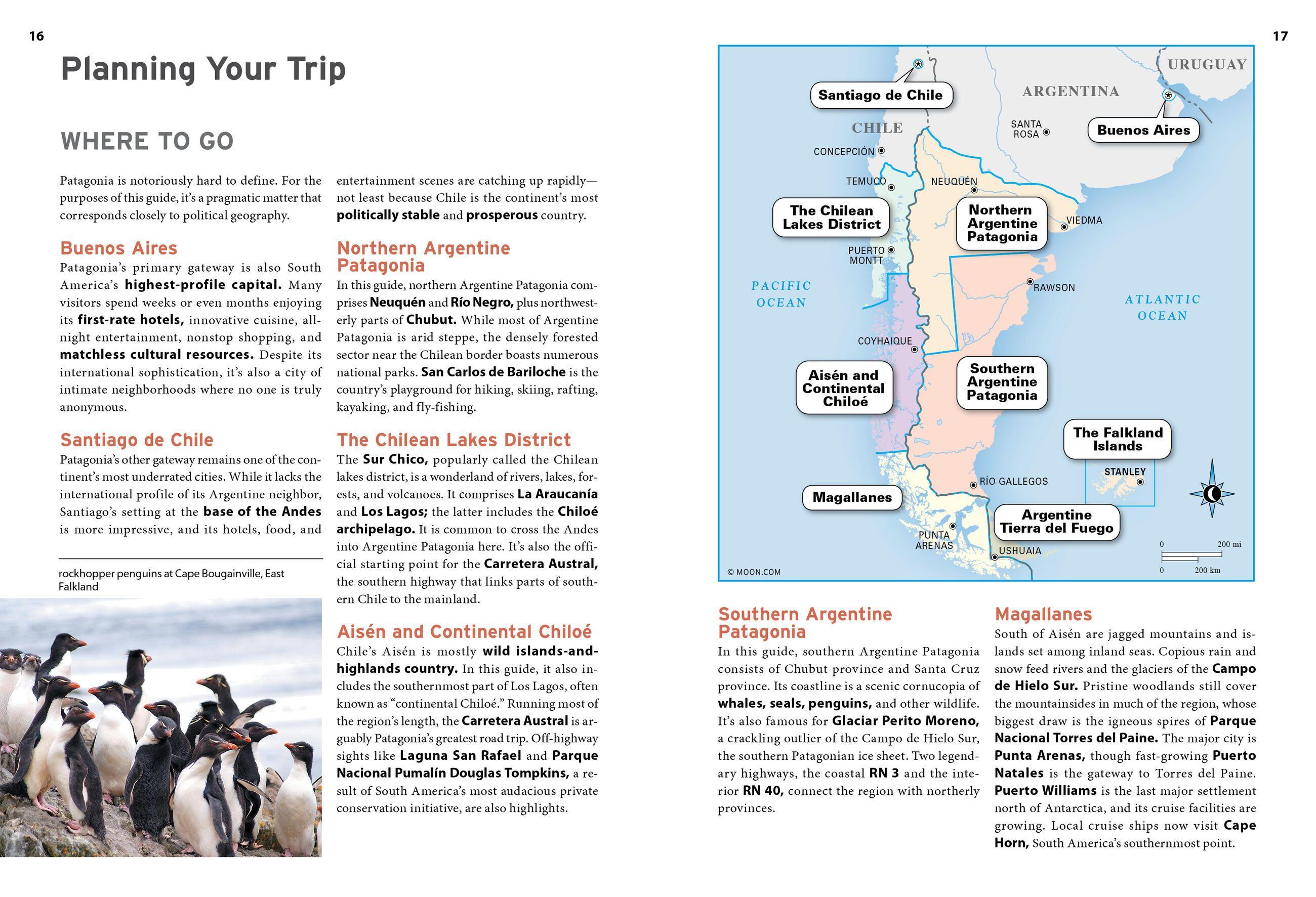 Beispielinhalt (Bild) Moon Patagonia: With National Parks in Argentina & Chile