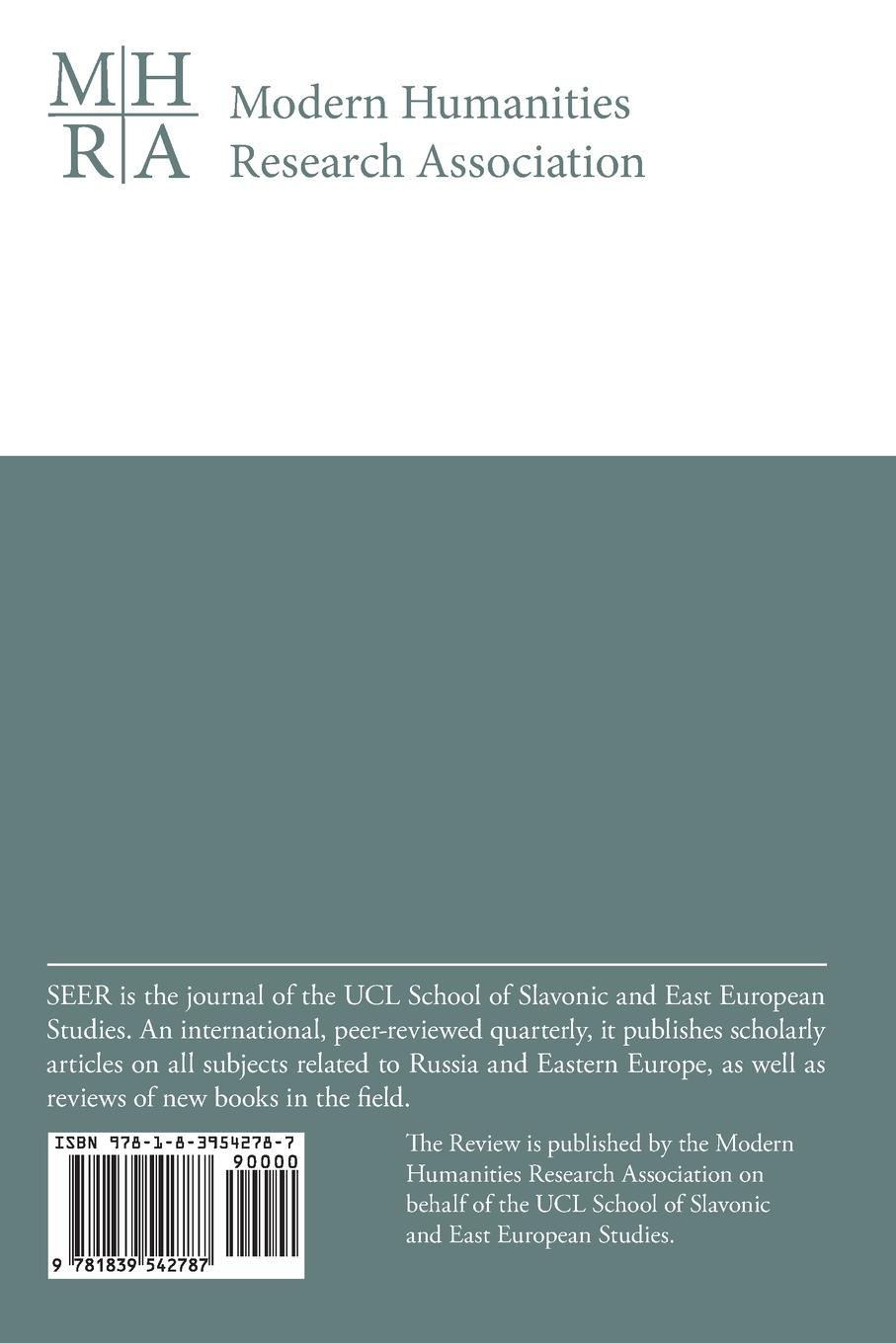 Rückseitencover Slavonic & East European Review (102.3) 2024